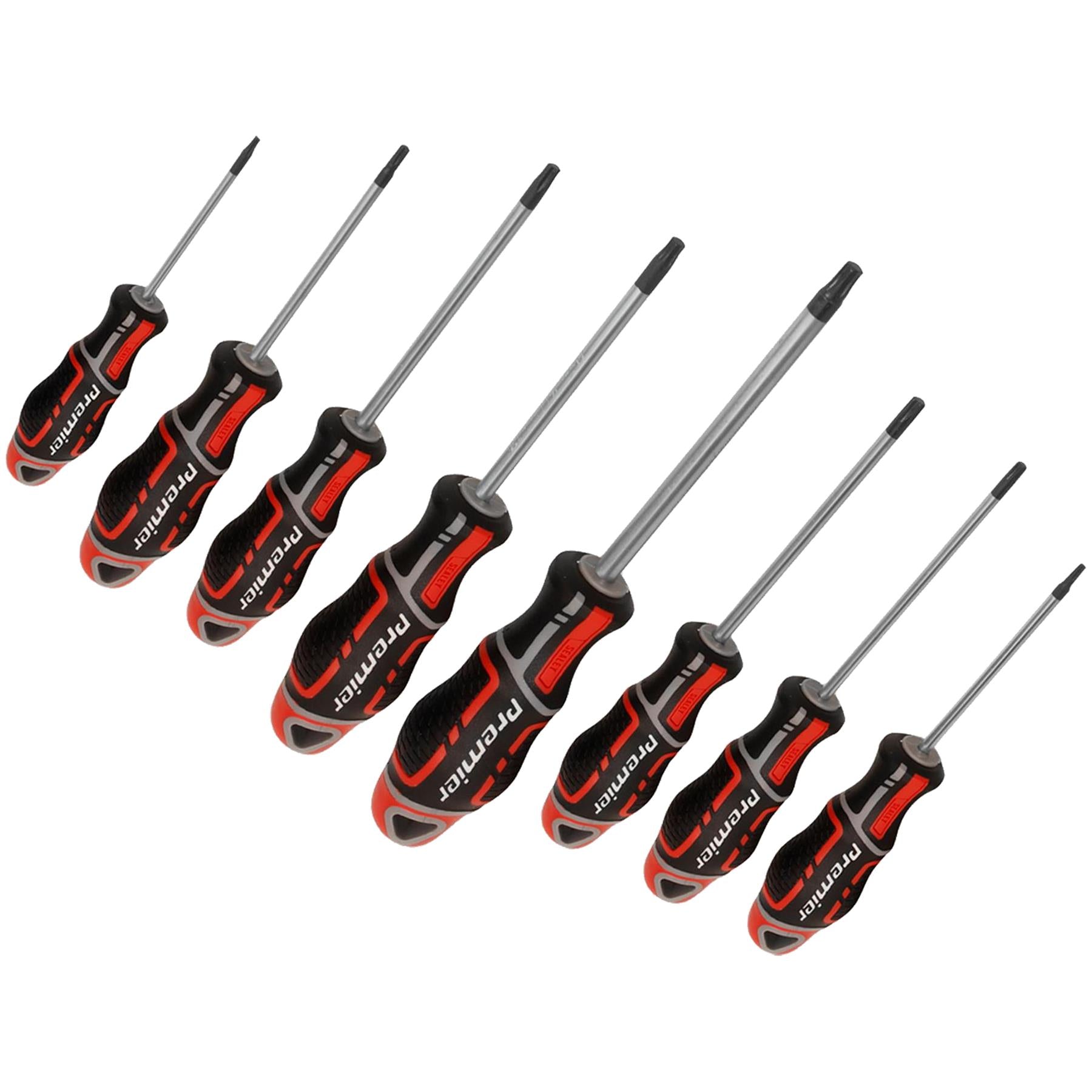 Sealey 8pc Security TRX Star Torx Screwdriver Set Magnetic GripMax 60-125mm Red