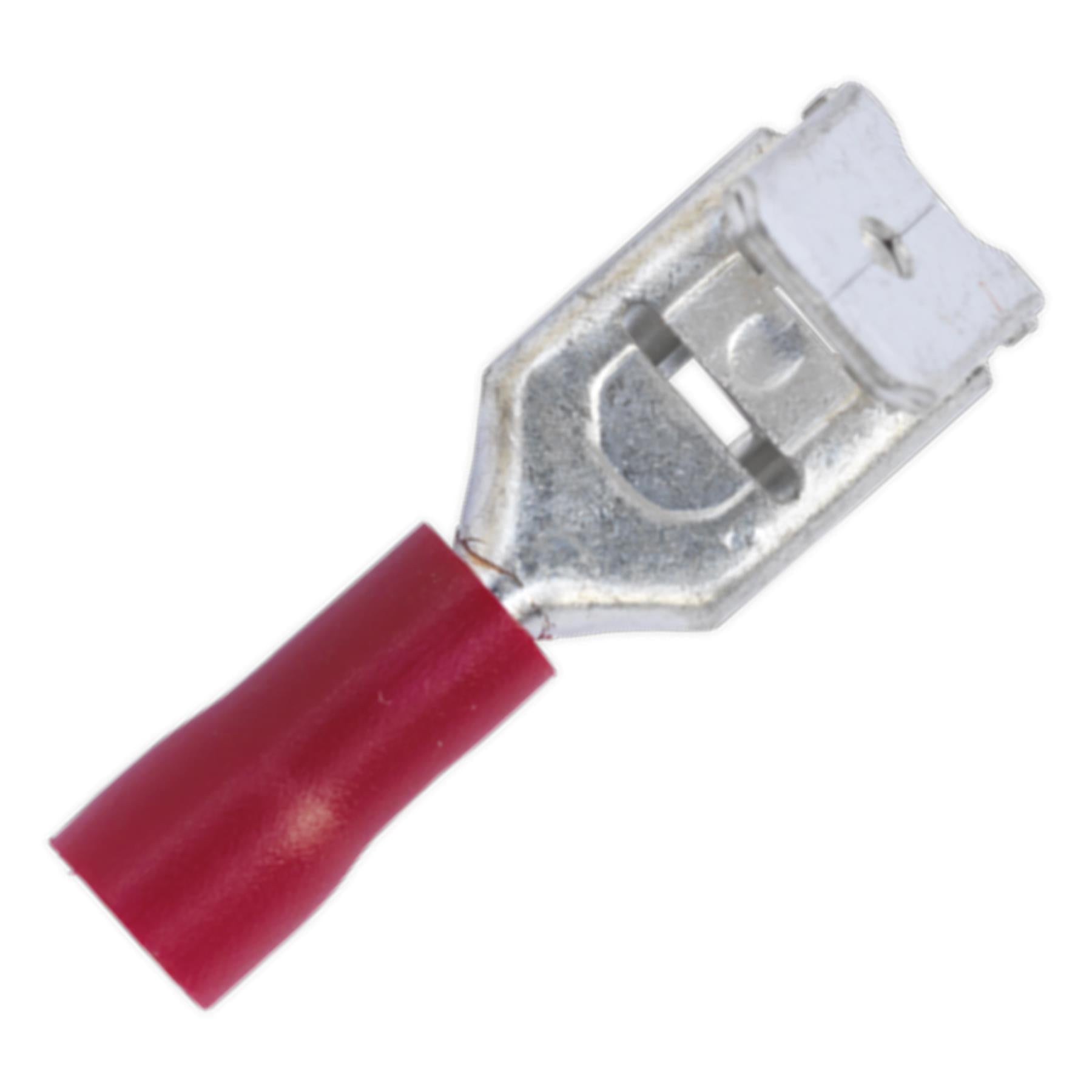 Sealey Piggy-Back Terminal 6.3mm Red Pack of 100
