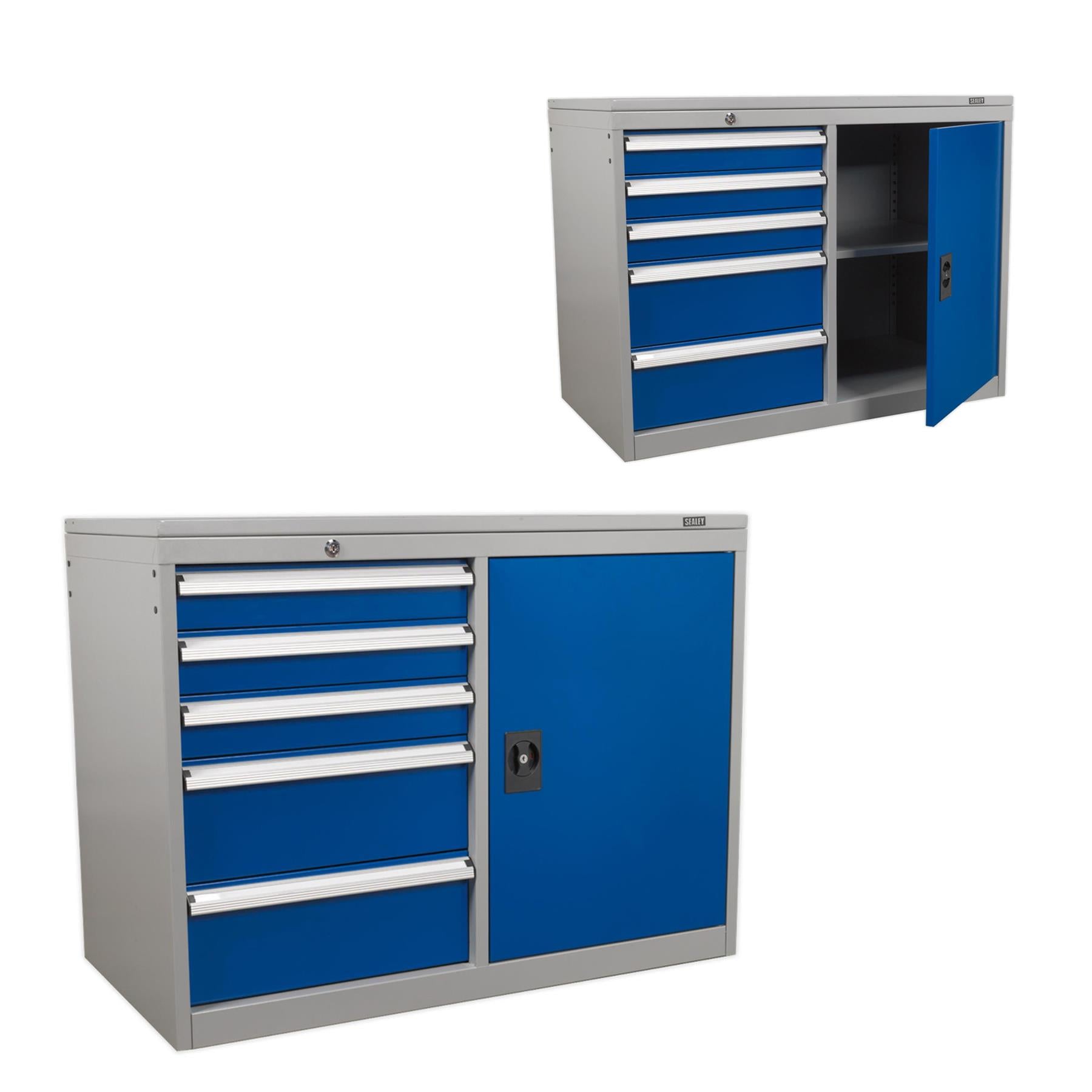 Sealey Industrial Cabinet/Workstation 5 Drawer & 1 Shelf Locker