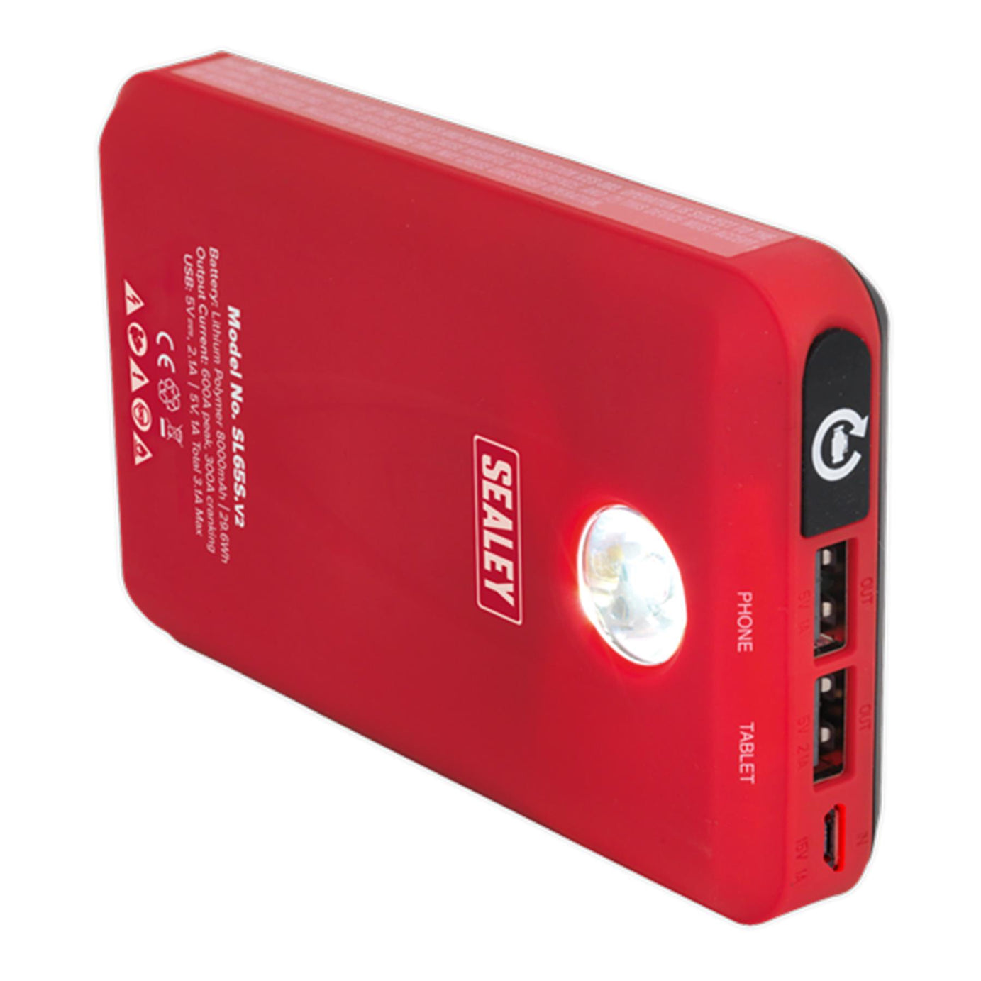 Sealey Schumacher Jump Starter Power Pack Lithium-ion 600A