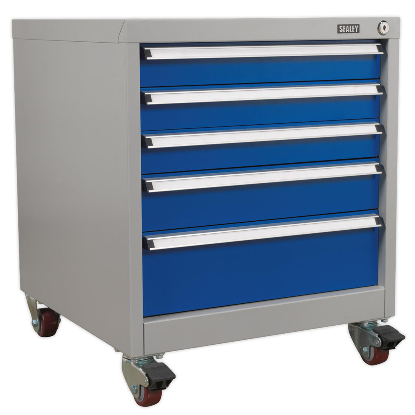 Sealey Mobile Industrial Cabinet 5 Drawer with a load bearing of up to 40kg