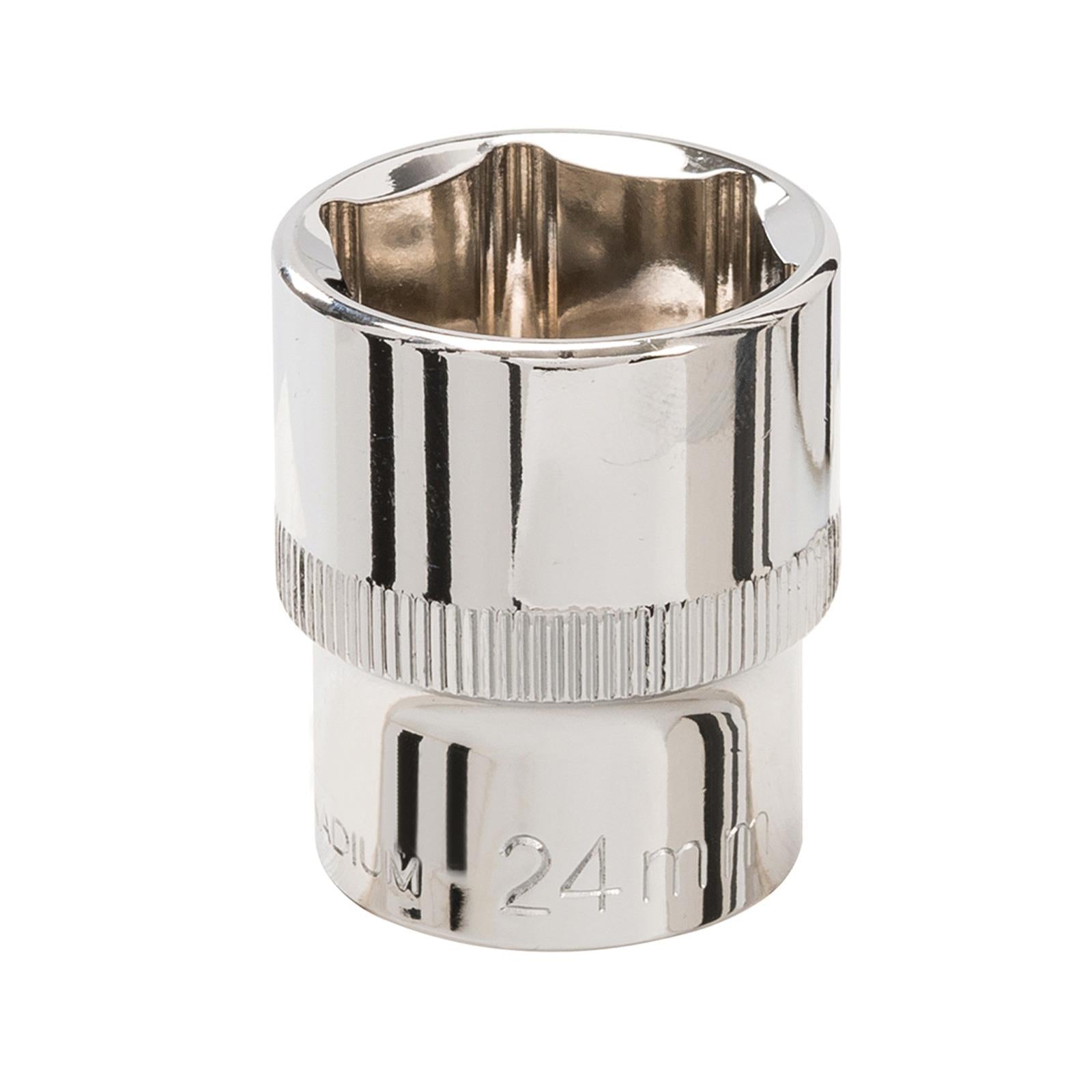 Socket 1/2" Drive Metric Hex Square 24mm Individual Hex Polished Crv Quality