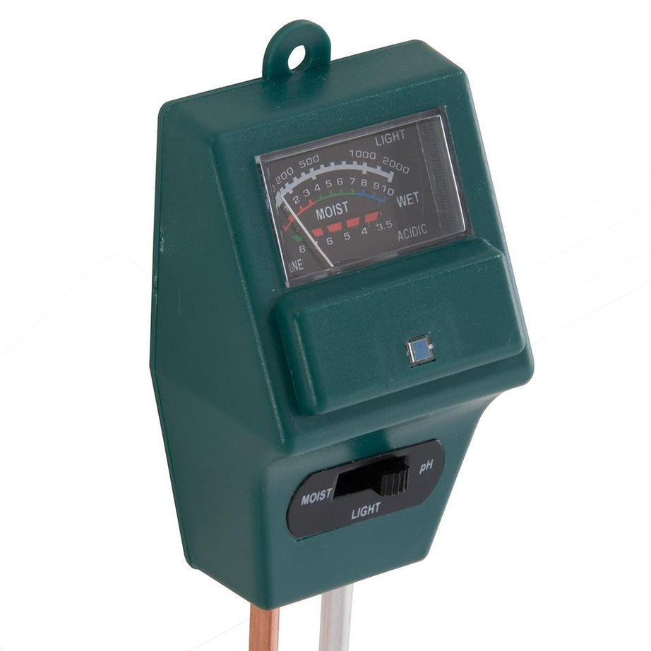 Tester 3 In-1 Soil - 210mm Determine Ph Water Level Light Intensity Gardening