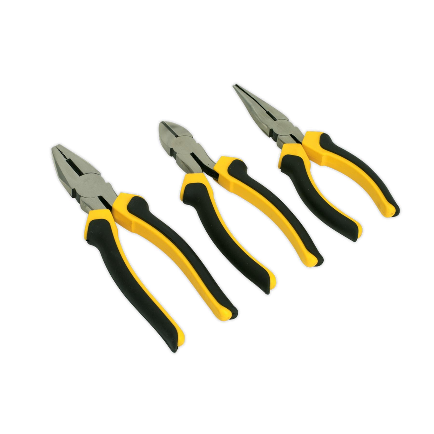 Sealey Comfort Grip Pliers Set 3Pc Fully Chromed And Polished