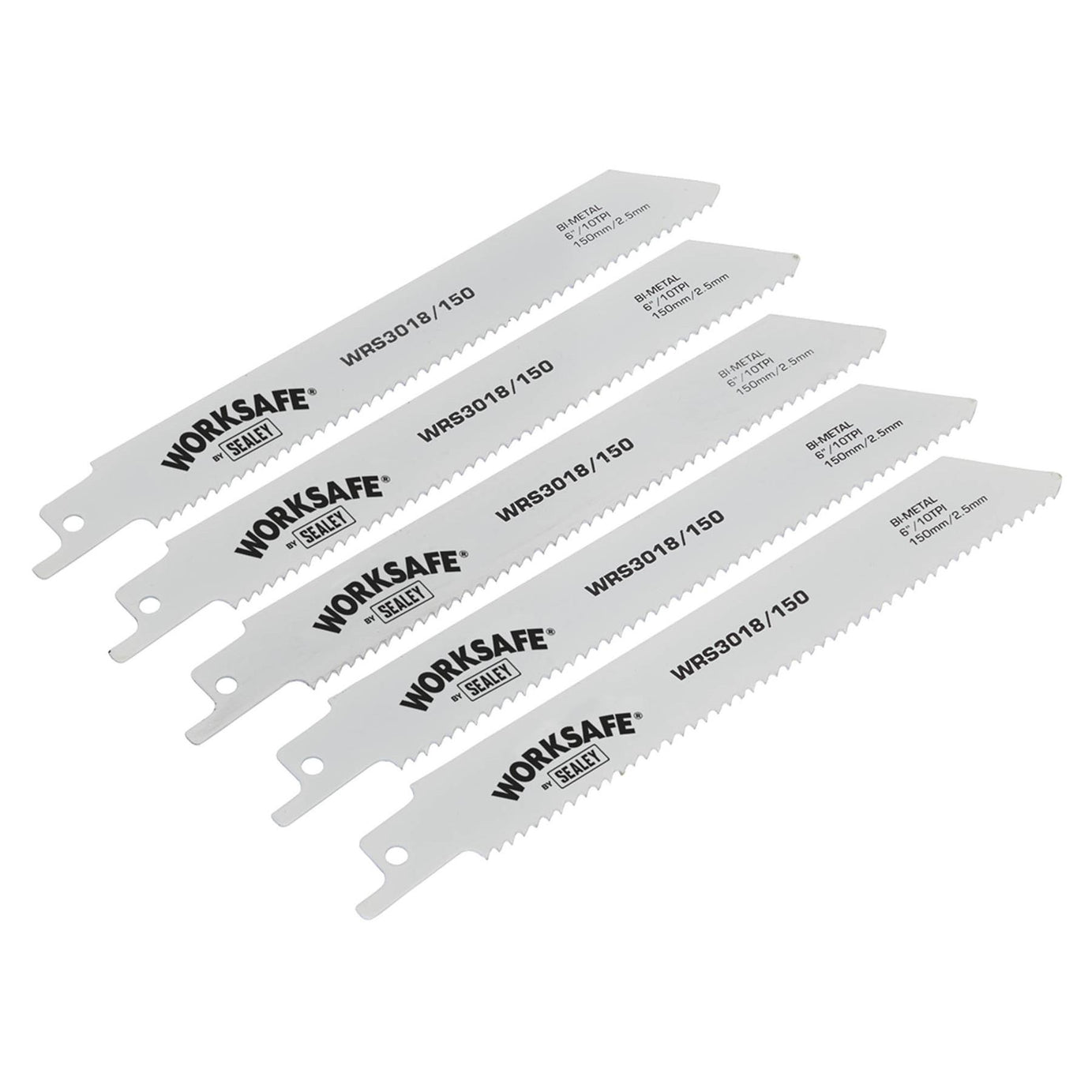 Sealey Reciprocating Saw Blade 150mm 10tpi - Pack of 5