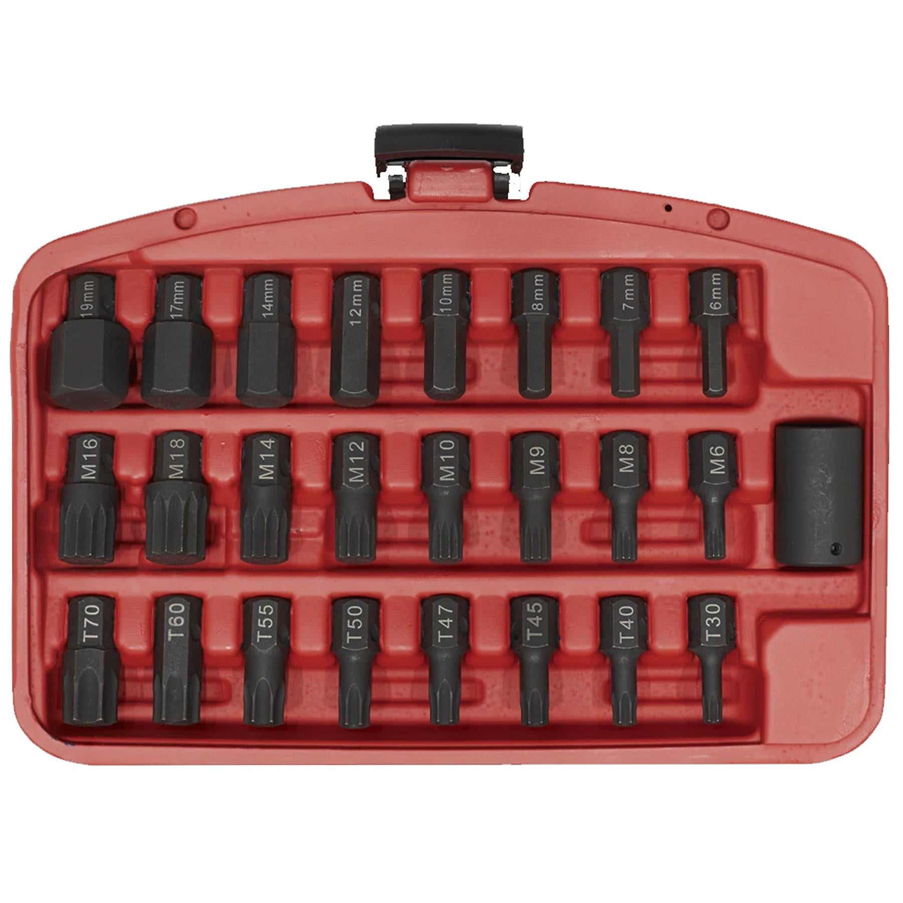 Sealey Impact TRX-Star*/Hex/Spline Bit Set 25pc 1/2"Sq Drive