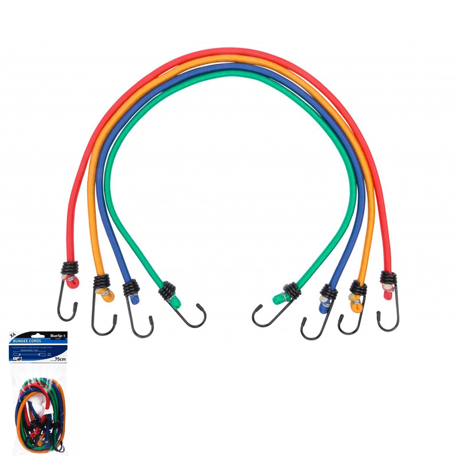 Clearance 75mm Bungee Shock Elastic Stretch Cords Set Of 4pce Heavy Duty