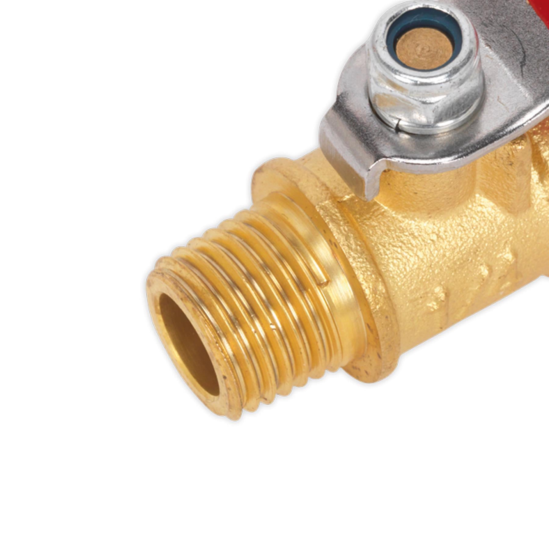 Sealey Lever Ball Valve 1/4"BSPT (M) x 1/4"BSP (F)