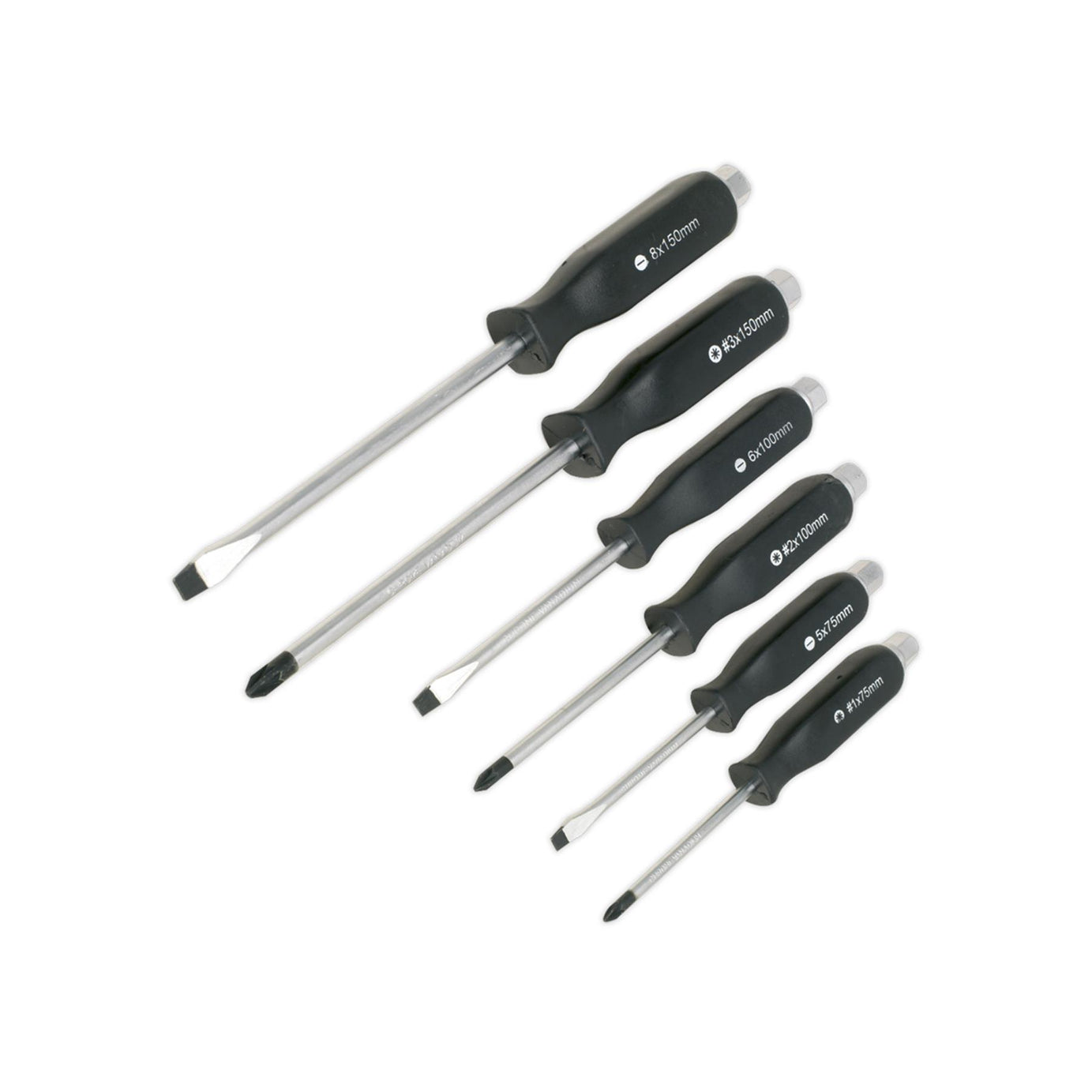 Sealey Screwdriver Set 6pc Hammer-Thru