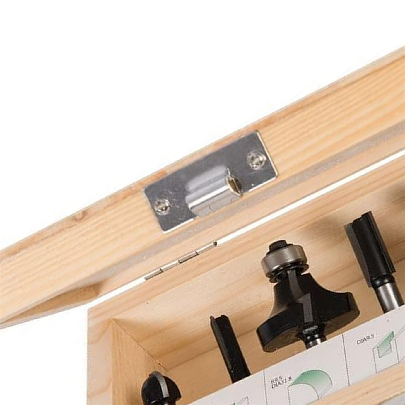 1/4" Kitchen Worktop Fitters Bit Set 6Pce Twin Flutes For Clean, Precise Cutting