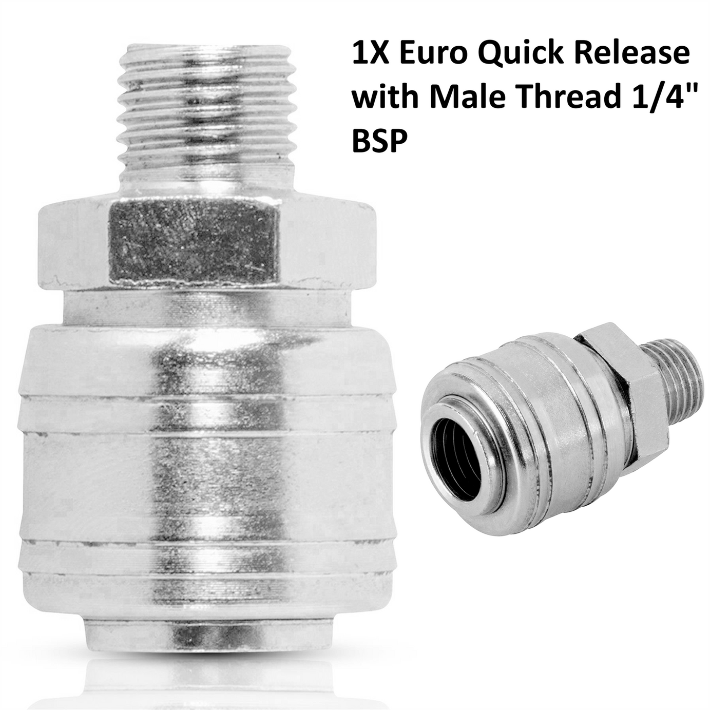 Male Euro Air Line Hose Fitting Connector Quick Release Coupler 1/4" BSP 3Pcs
