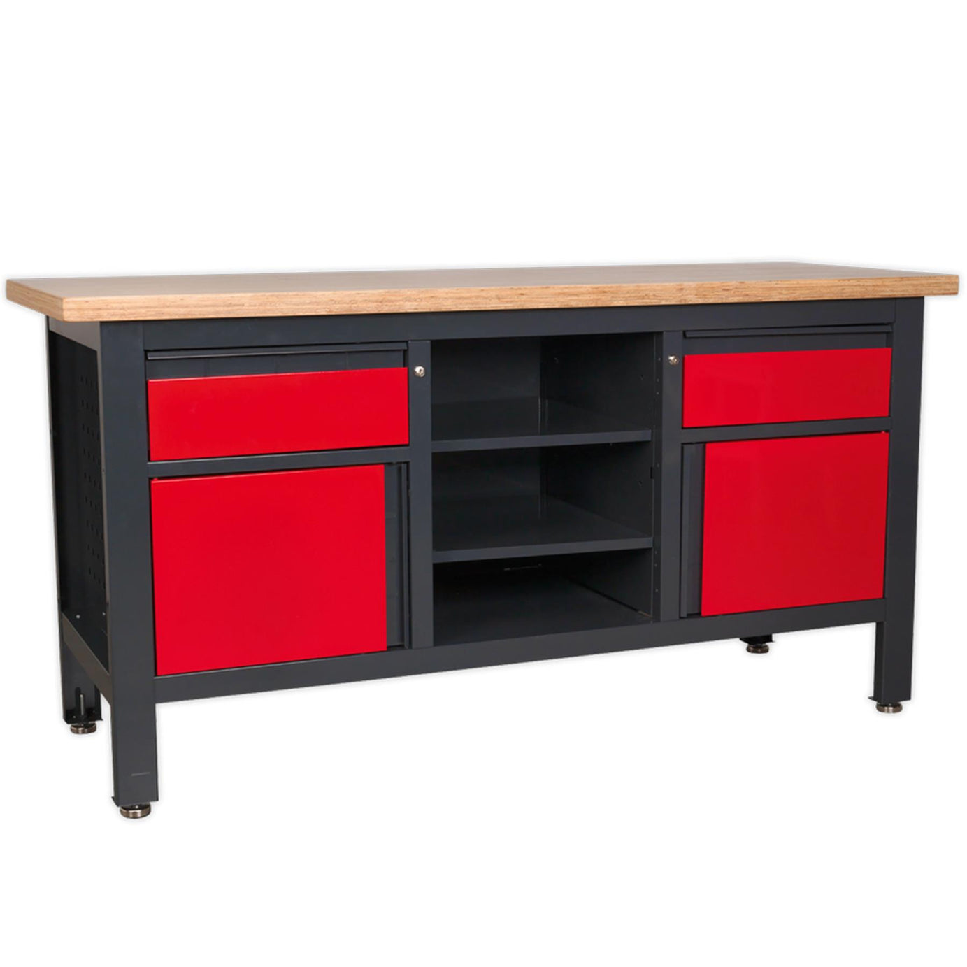 Sealey Workstation with 2 Drawers, 2 Cupboards & Open Storage