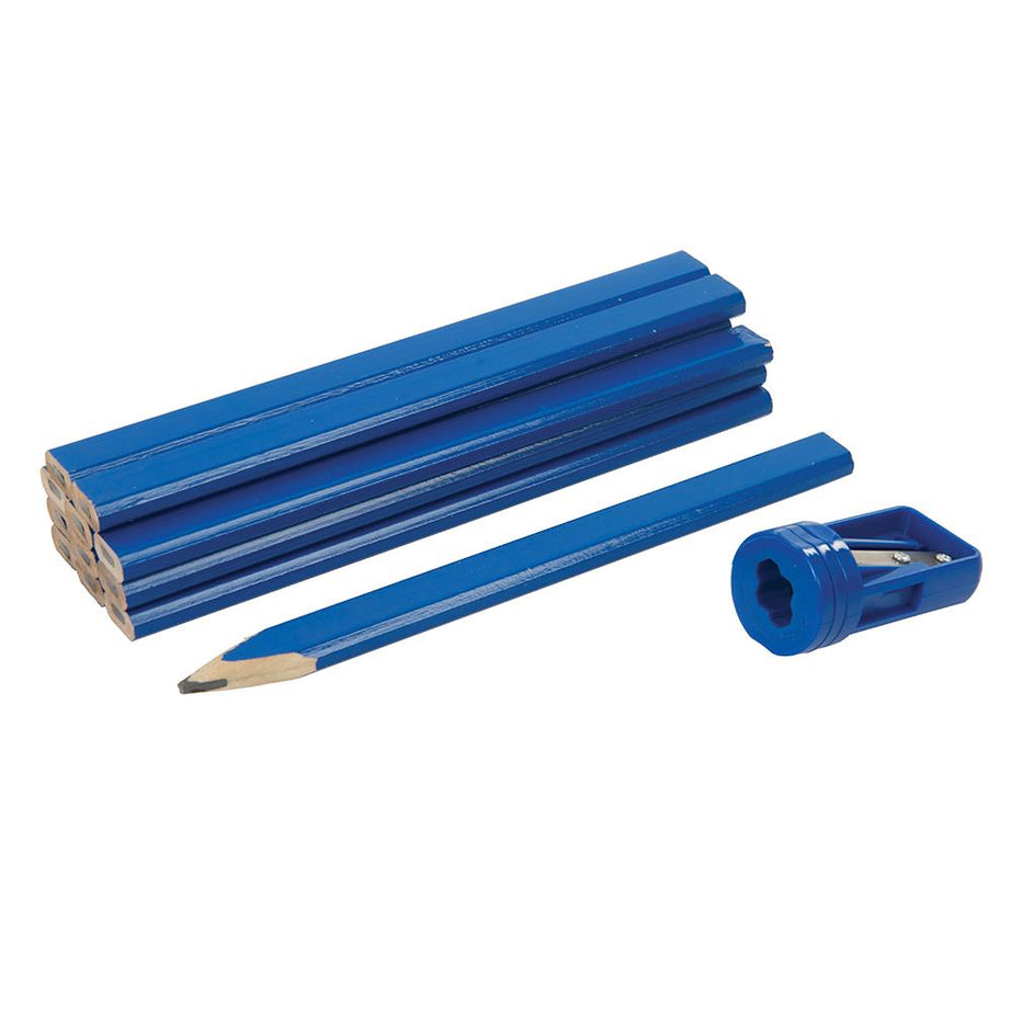 Carpenters Pencils and free Sharpener - Set of 13 joiners wood work