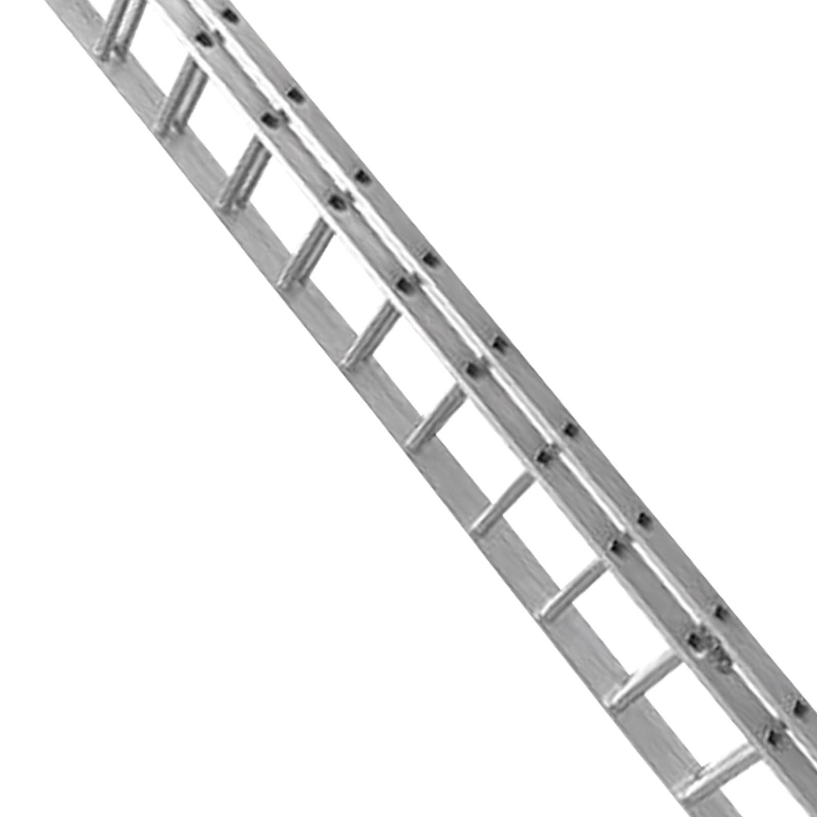 Dapetz 9 Rung Aluminium Extension Ladder 2.5m, Double Section, Made In Uk