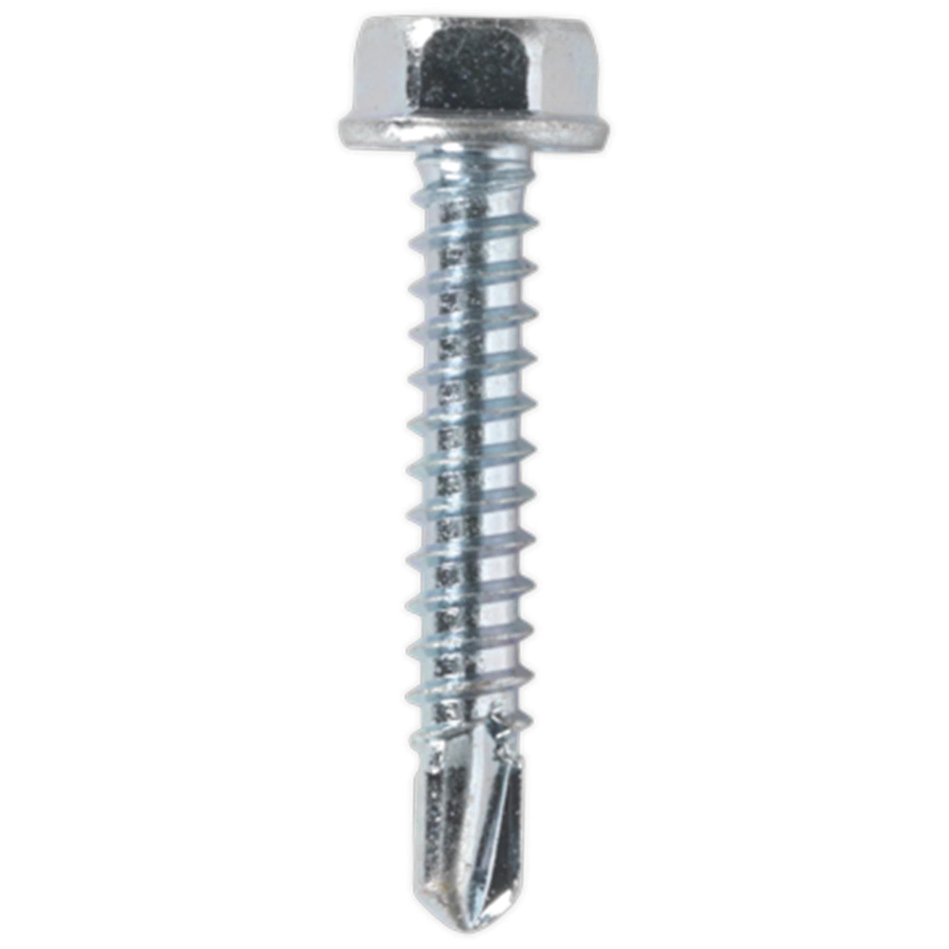 Sealey Self Drilling Screw 4.2 x 25mm Hex Head Zinc Pack of 100