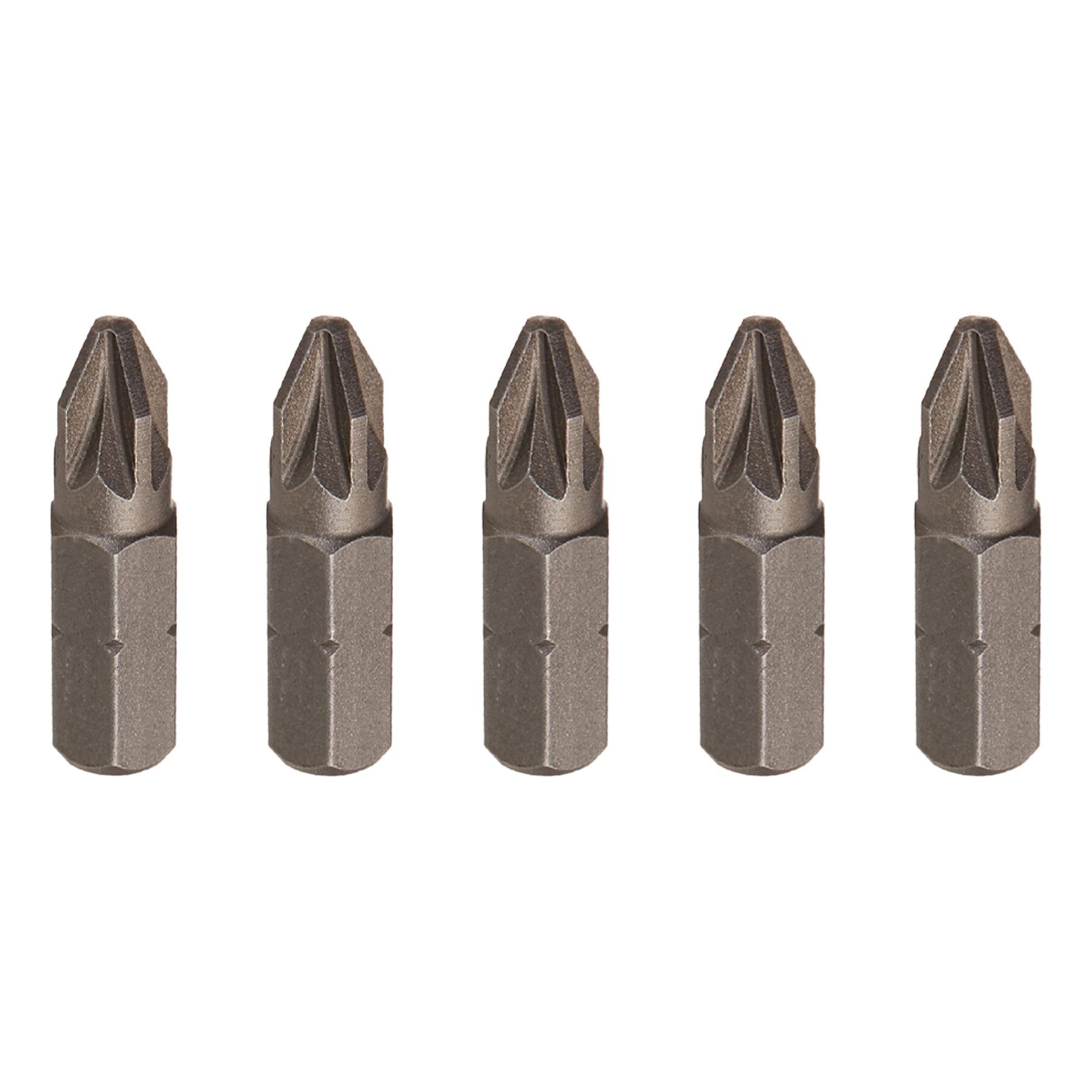 Pozidriv PZ2 Screwdriver Bits CRV Chrome Vanadium Steel 1/4" Hex Drive 5Pcs
