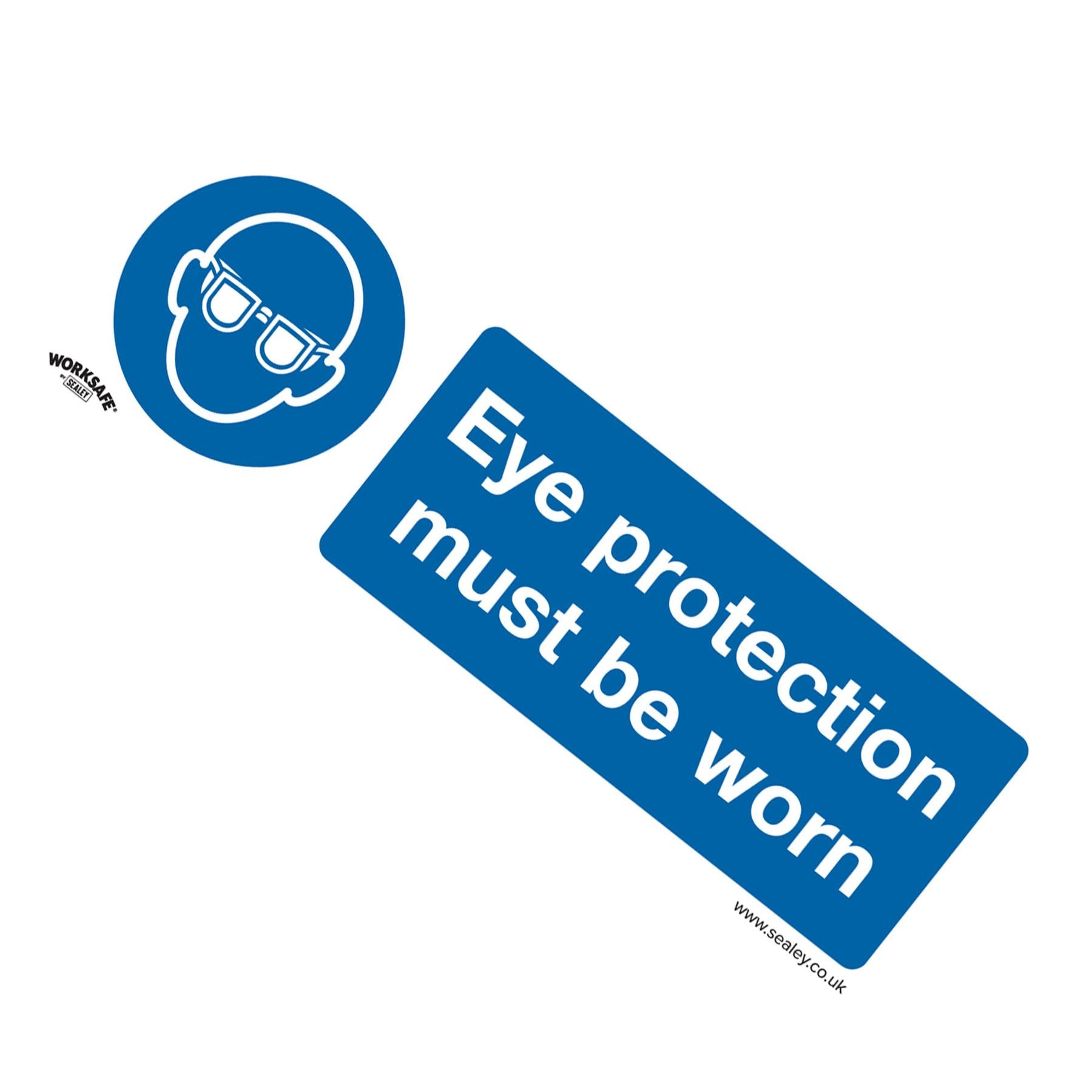 Safety Sign - Eye Protection Must Be Worn - Plastic-Pk of 10. Sealey