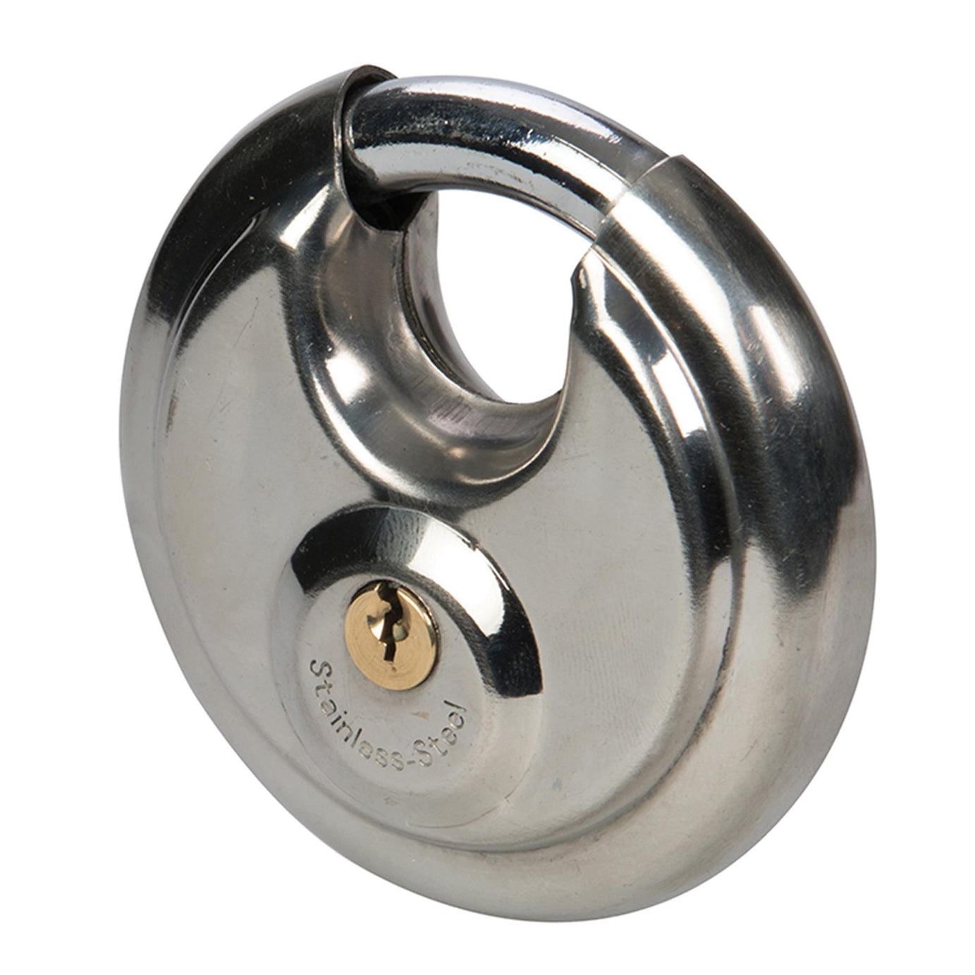 Stainless Steel Security Disc Padlock 90mm 3 Keys Hardened Steel Shackle