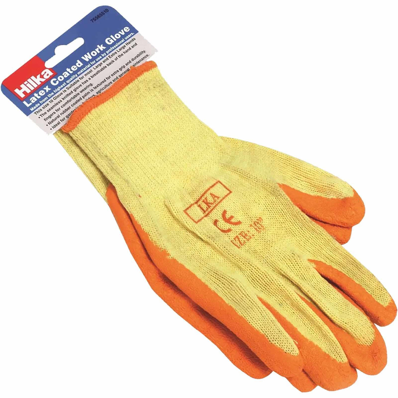 Orange Latex Coated Work Gloves