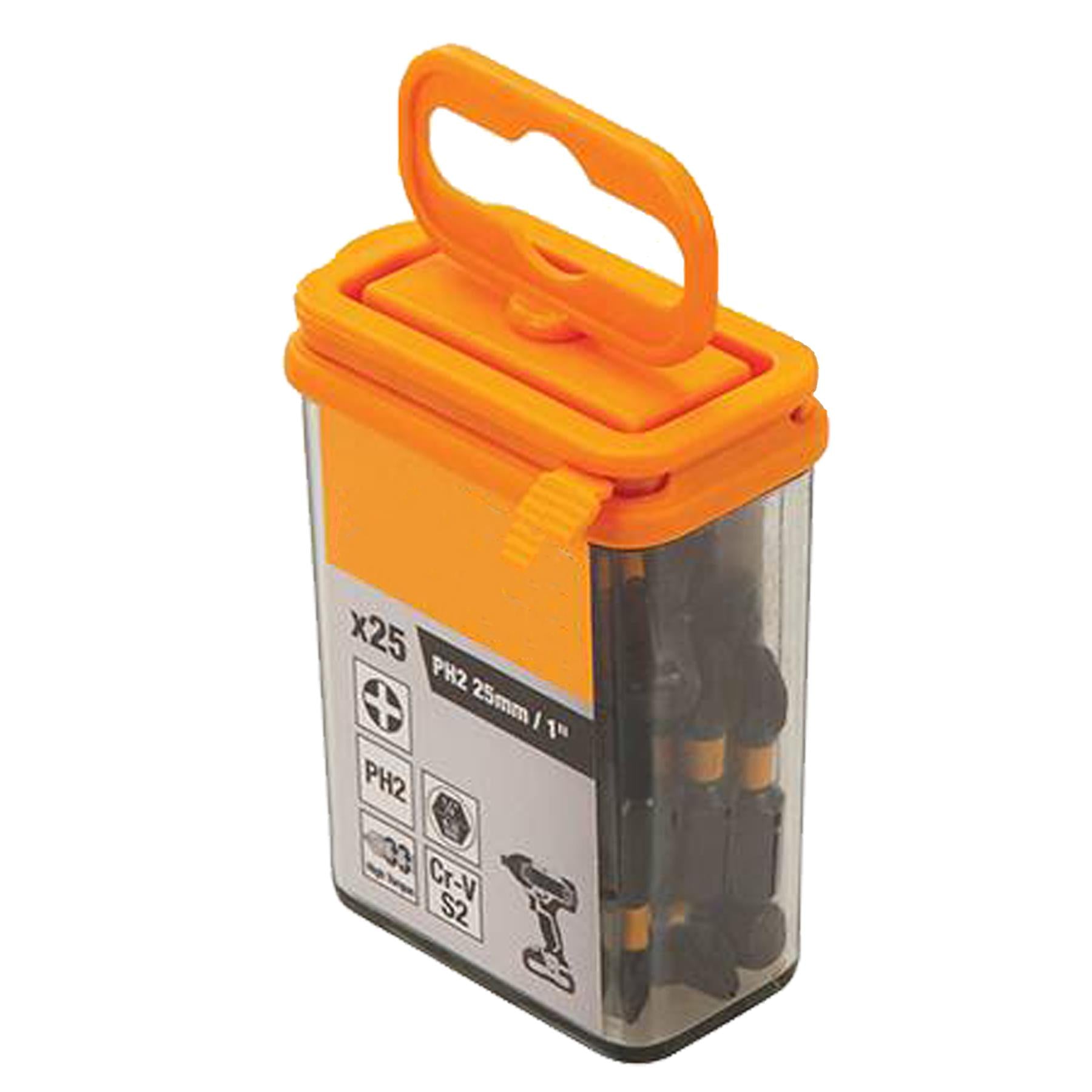 Phillips Screwdriver Impact Bit PH2 High Torque Premium S2 Steel Drills 25pk