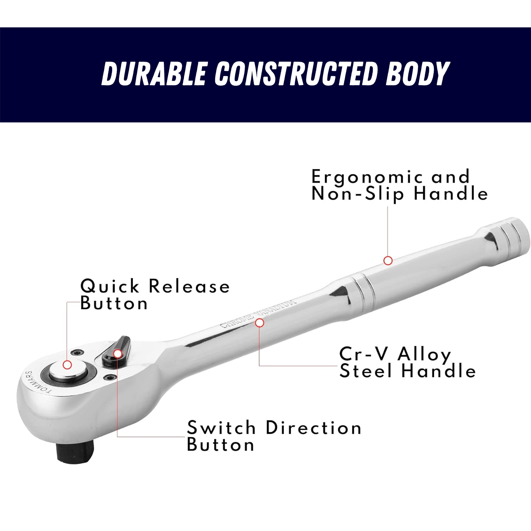 Quick Release Ratchet Wrench 150mm 1/4" Inch Drive With Warranty Crv