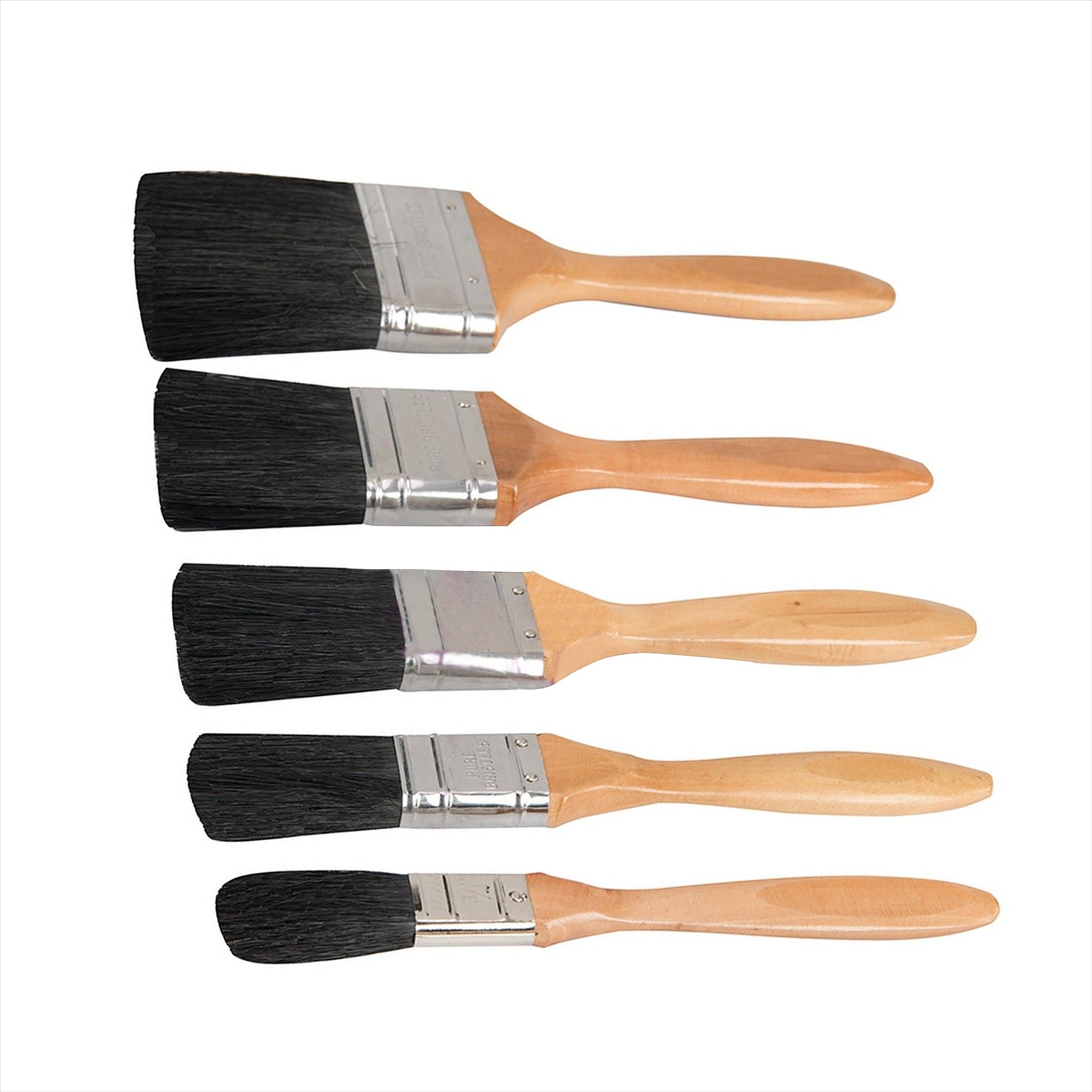 5Pce Premium Thick Pure Brush Set For Oil,Water Based Coatings Painting DIY