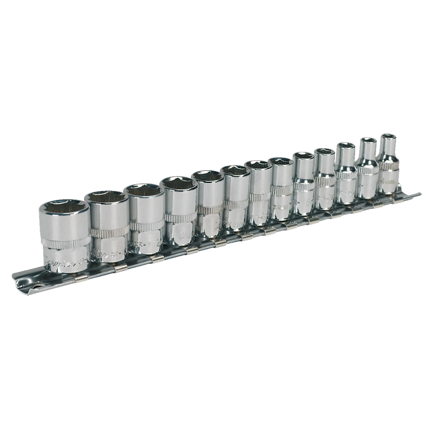 Sealey Socket Set 13pc 1/4"Sq Drive WallDrive - Metric