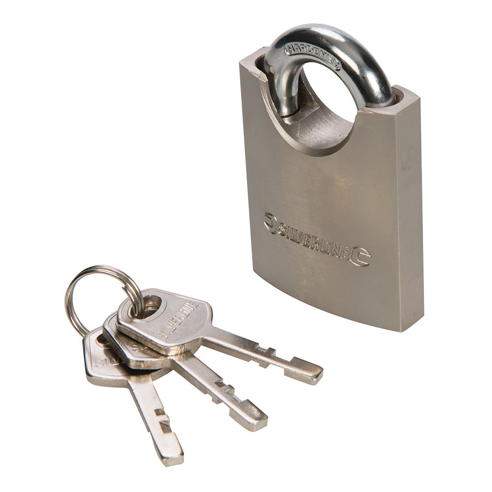 Padlock Solid Steel Security Hardened Safety Burglar Brass 50mm with 4 Keys