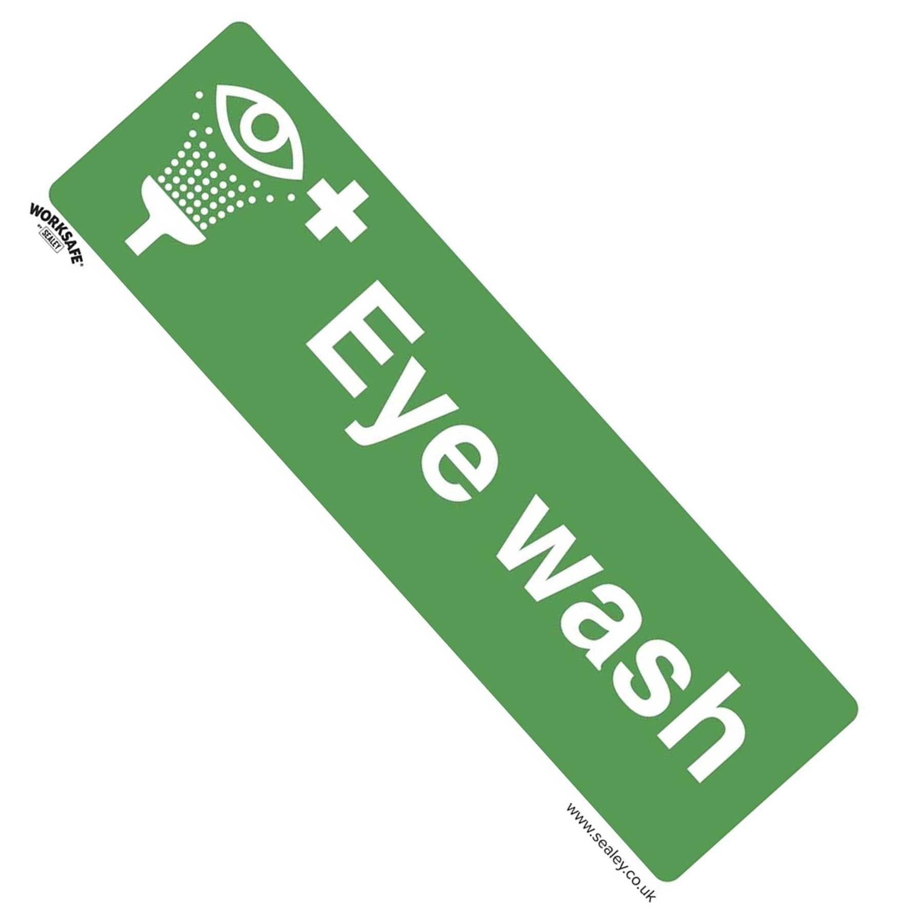Sealey Safe Conditions Safety Sign - Eye Wash - Rigid Plastic - Pack of 10