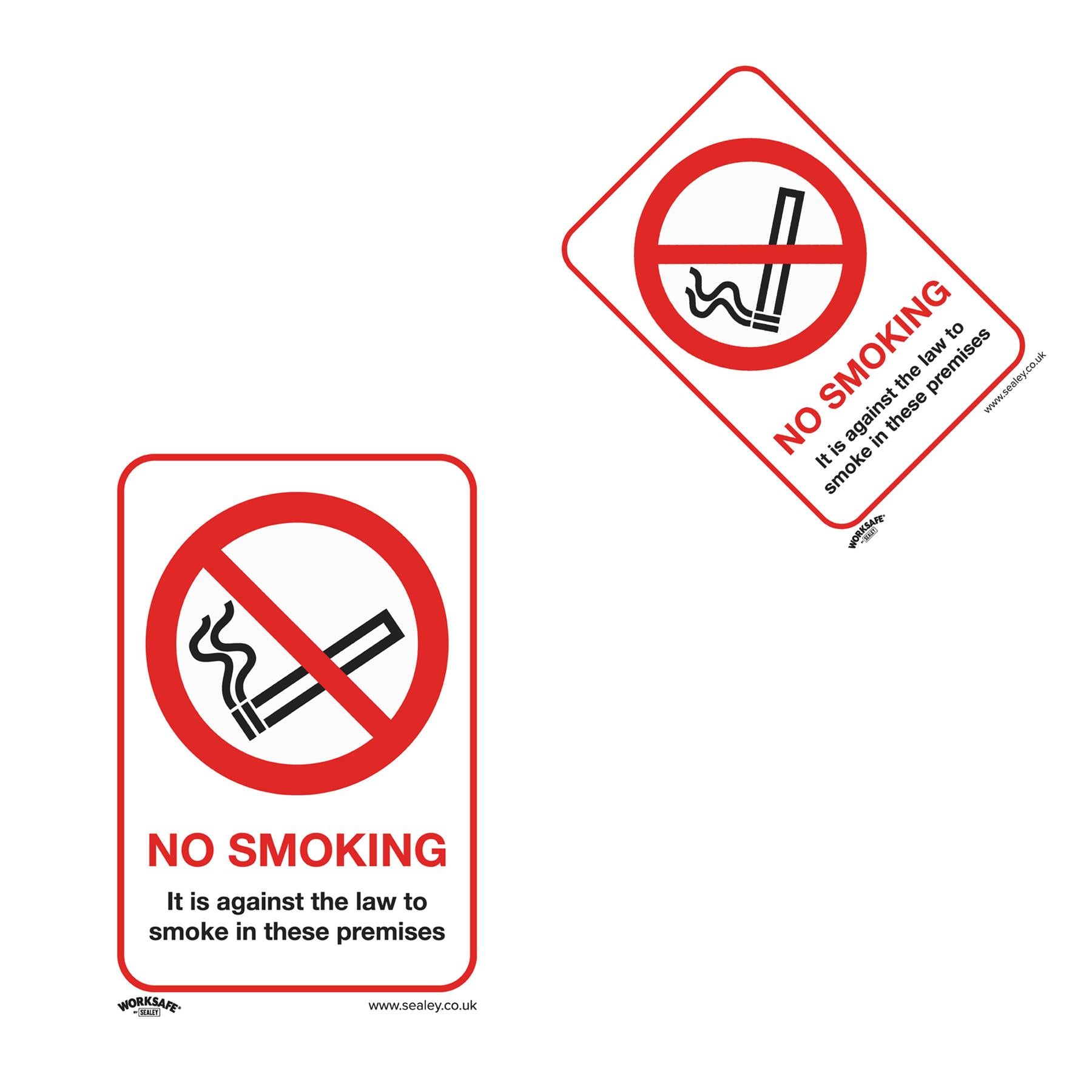Prohibition Safety Sign - No Smoking (On Premises) - Self-Adhesive Vinyl