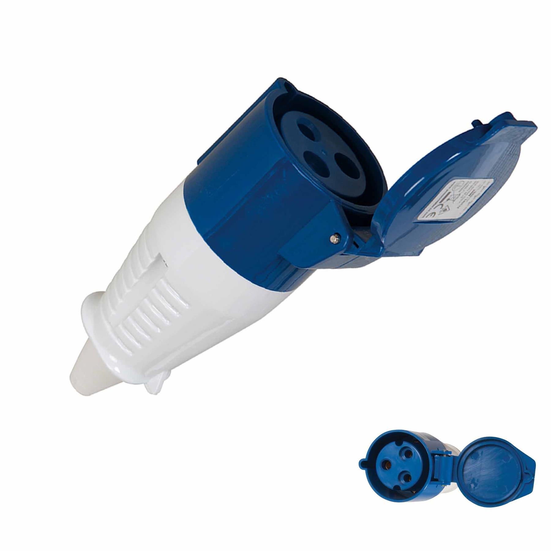 32Amp 230V 3 Pin Industrial Plugs Sockets Couplers IP44 Site Connectors