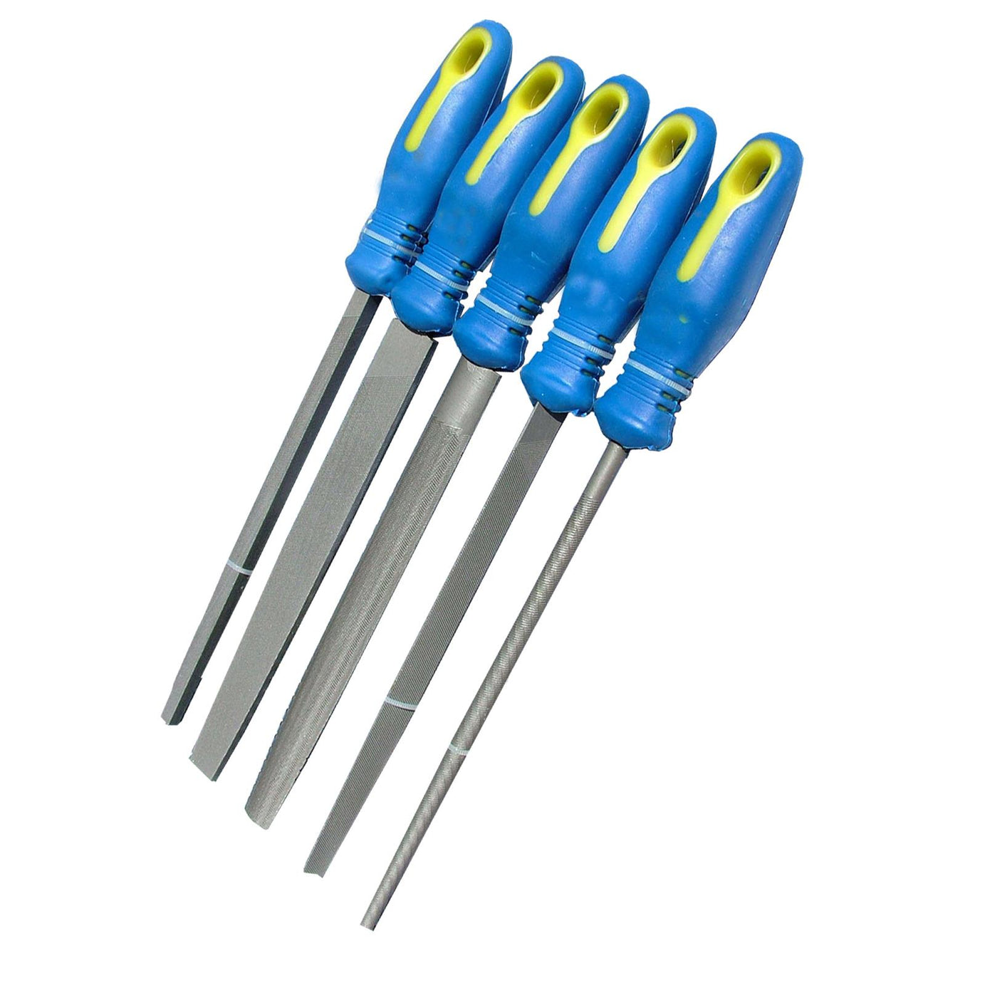 5pc 8" Inch Engineers File Set for Metal Round Flat Triangular Half Round Square