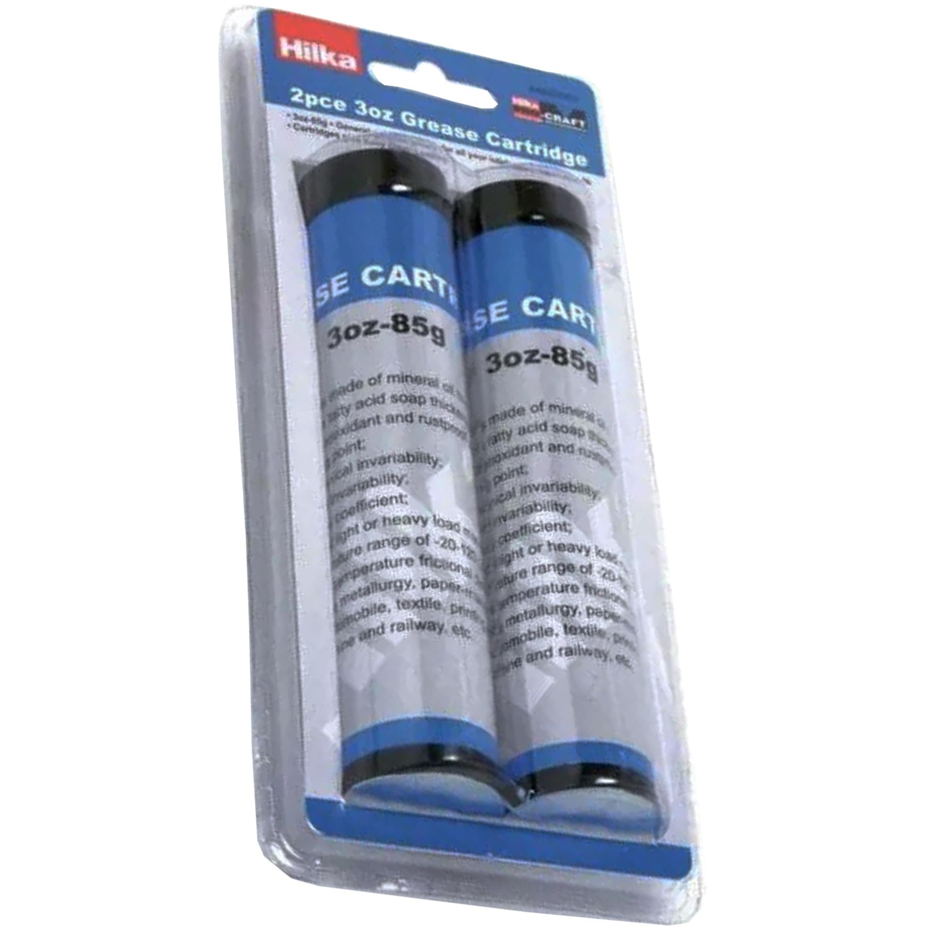 2 x LARGE GREASE GUN CARTRIDGES - 3oz - REFILL HILKA GREASE CARTRIDGE SET - NEW