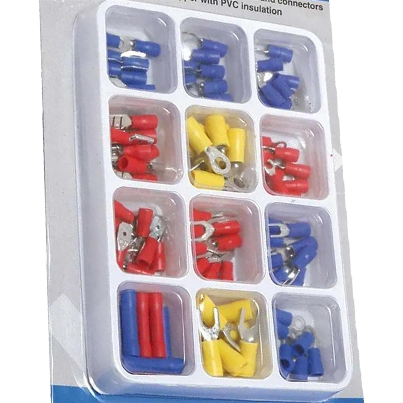 Electrical Crimp Ring Spade Connectors/Insulated Wire Terminals Set 100pc