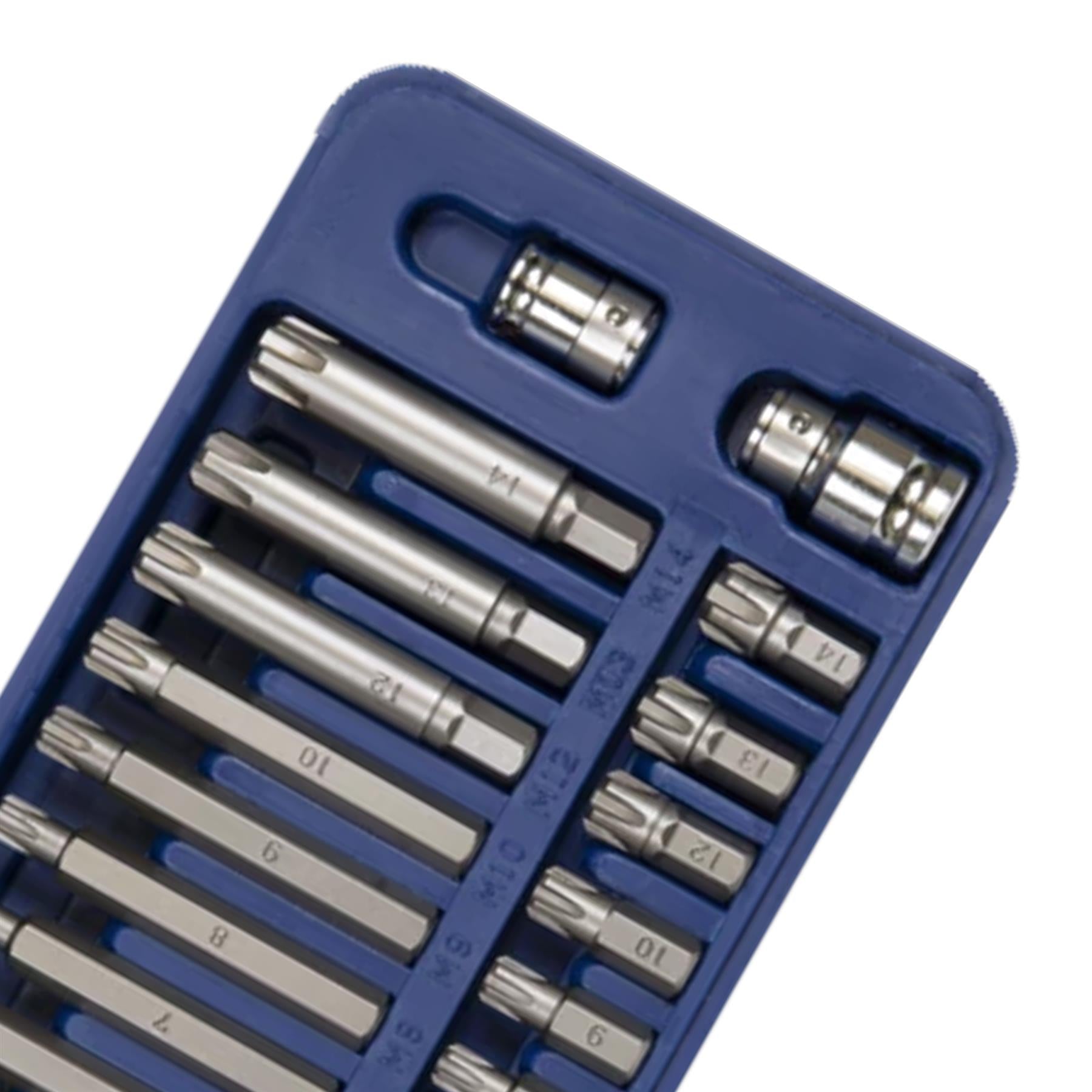 Sealey Ribe Bit Set 22pc 3/8" & 1/2"Sq Drive