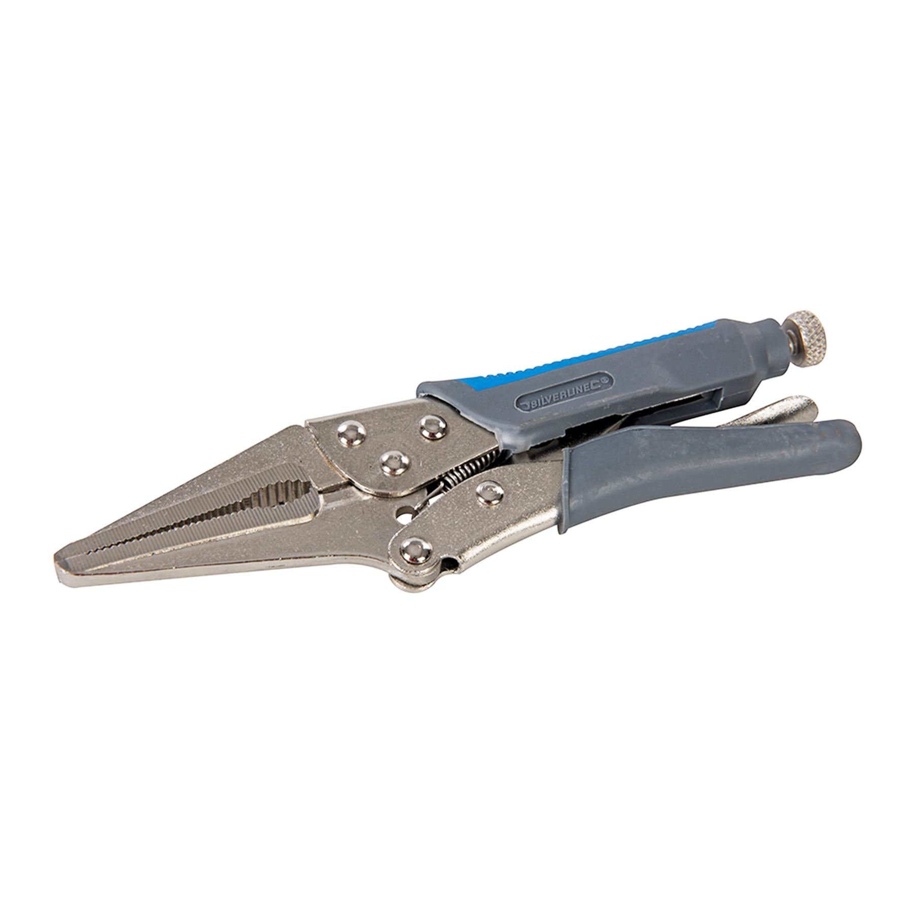Self Locking Soft-Grip Long Nose Pliers - 165mm Chrome Vanadium Jaws Adjustable