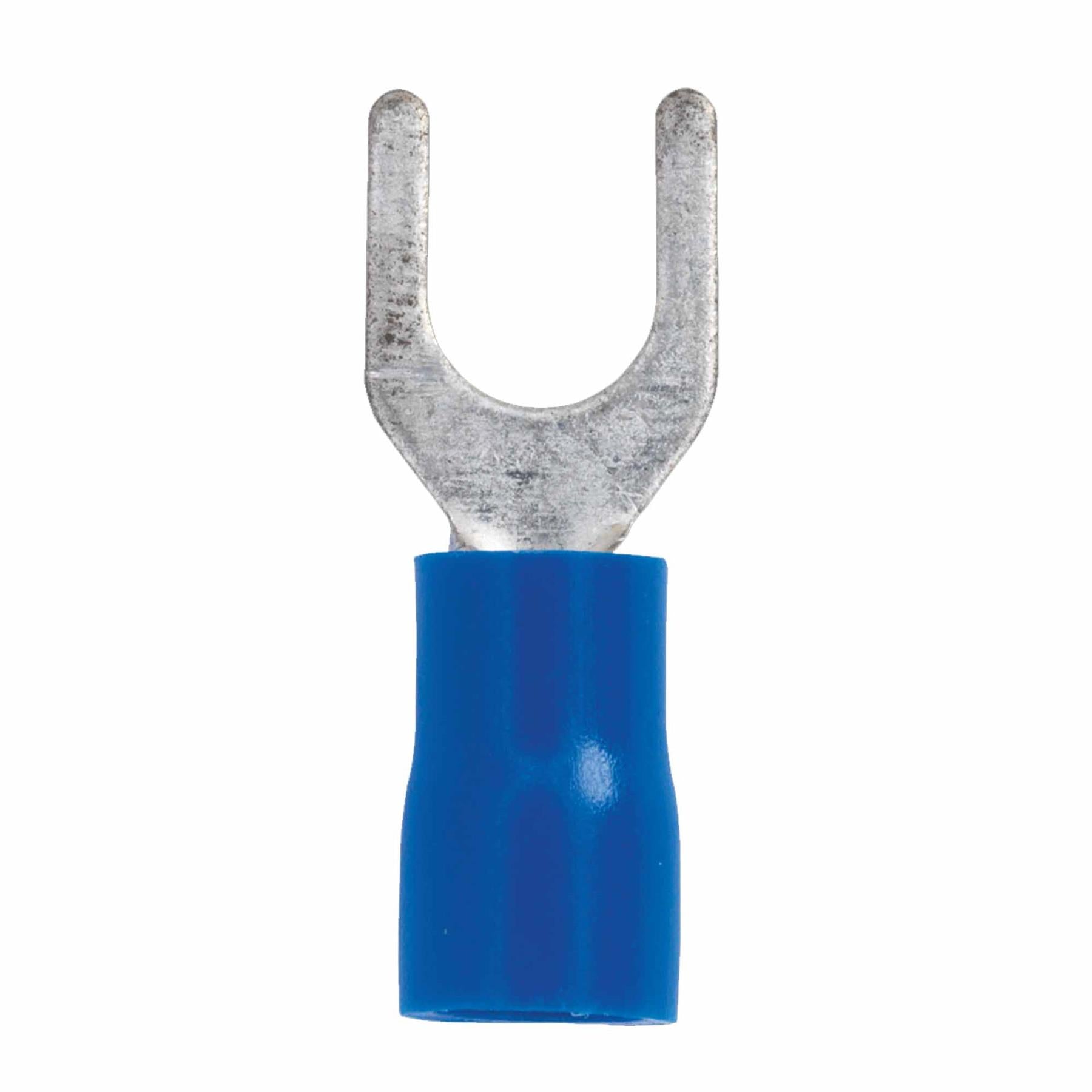 Easy-Entry Fork Terminal 5.3mm (2BA) Blue Pack of 100. Sealey