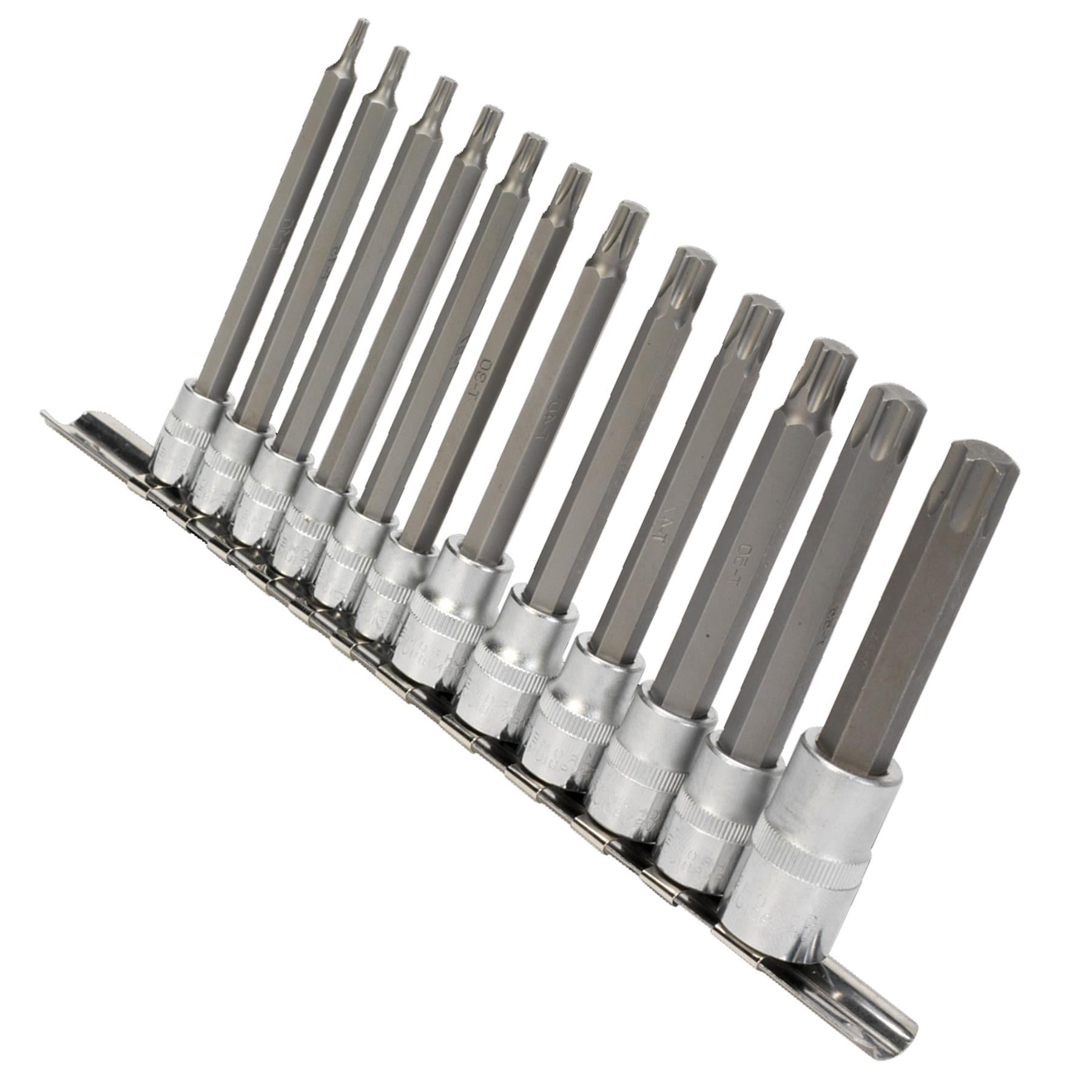 Sealey TRX-Star Socket Bit Set 12pc 1/4", 3/8" & 1/2"Sq Drive 100mm