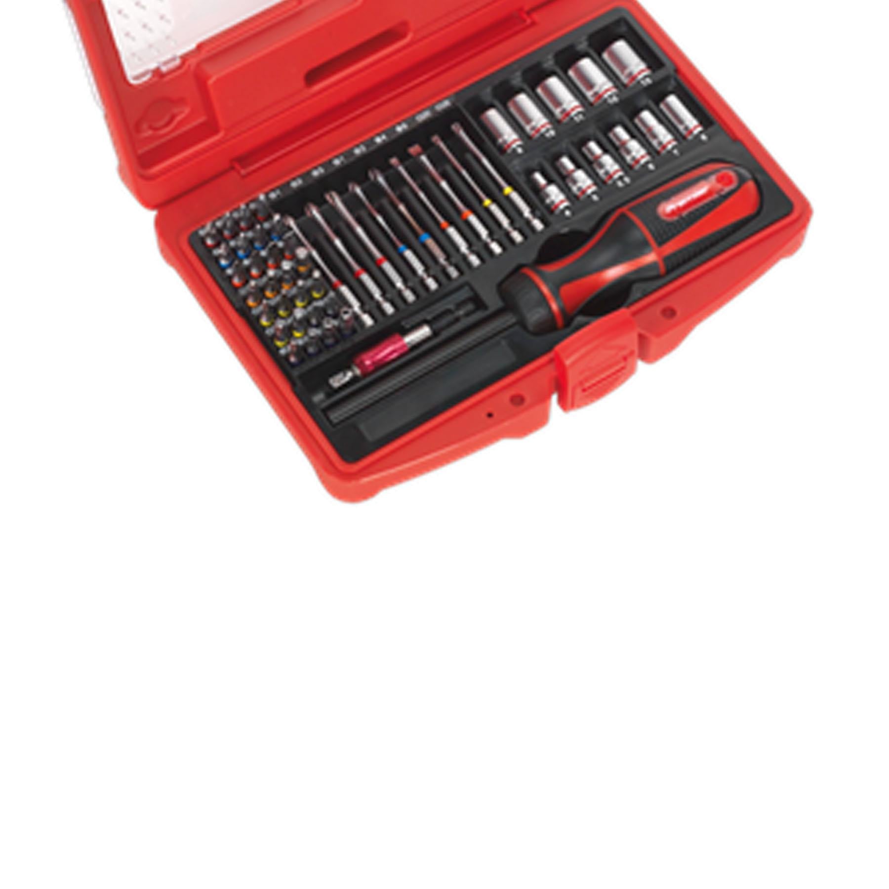 Sealey Fine Tooth Ratchet Screwdriver & Accessory Set 51pc