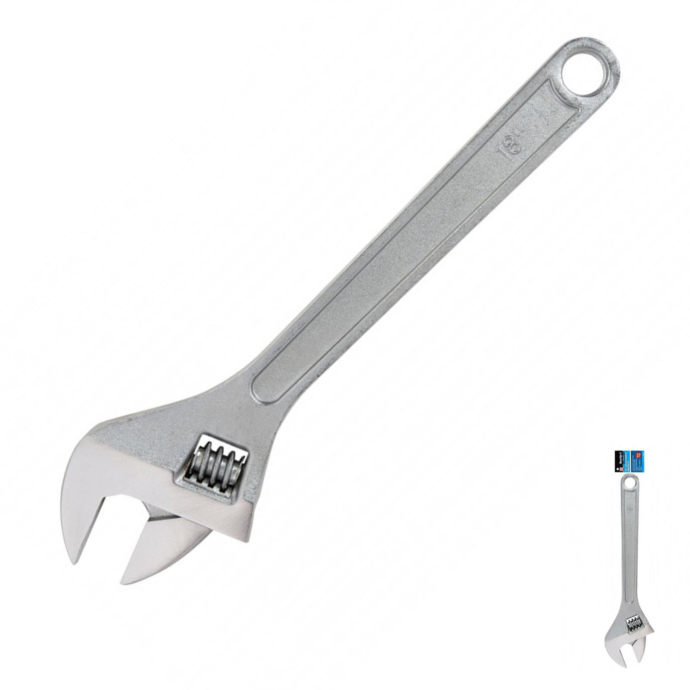 BlueSpot Extra Large Adjustable Wrench 18" 28-52mm Jaw Hand Tool New
