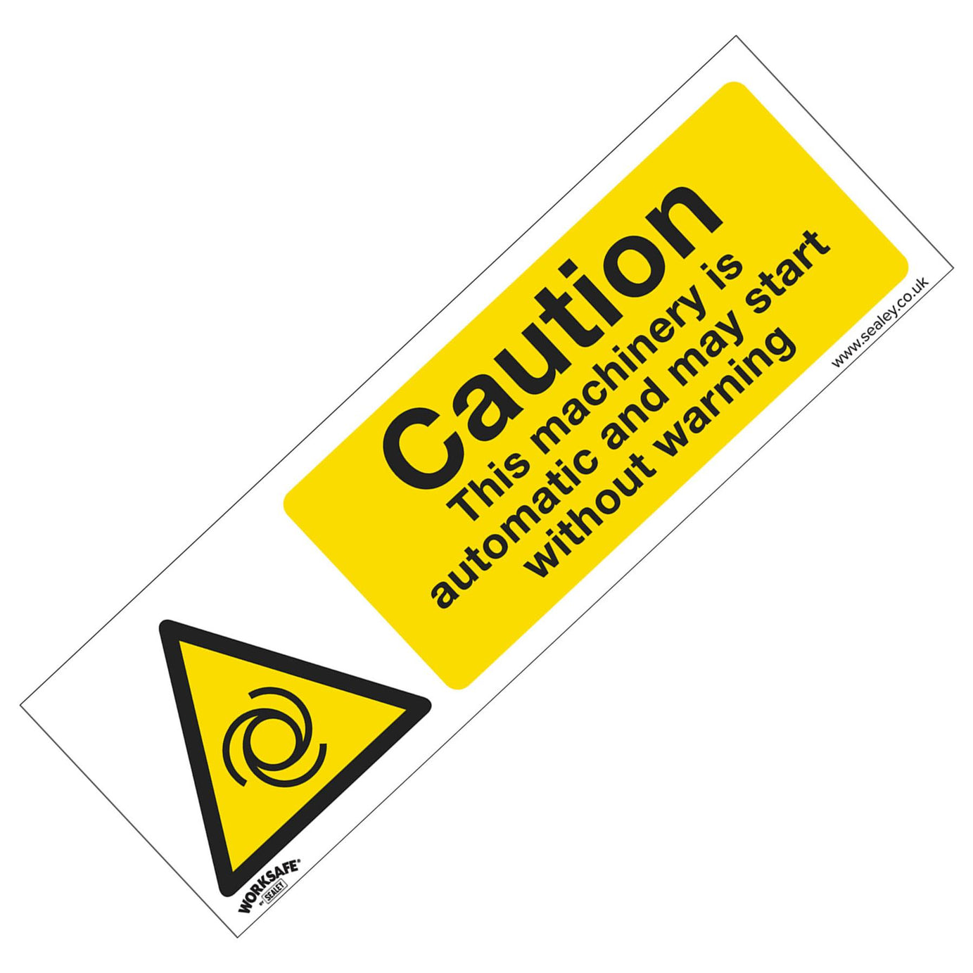Warning Safety Sign - Caution Automatic Machinery - Self-Adhesive Vinyl