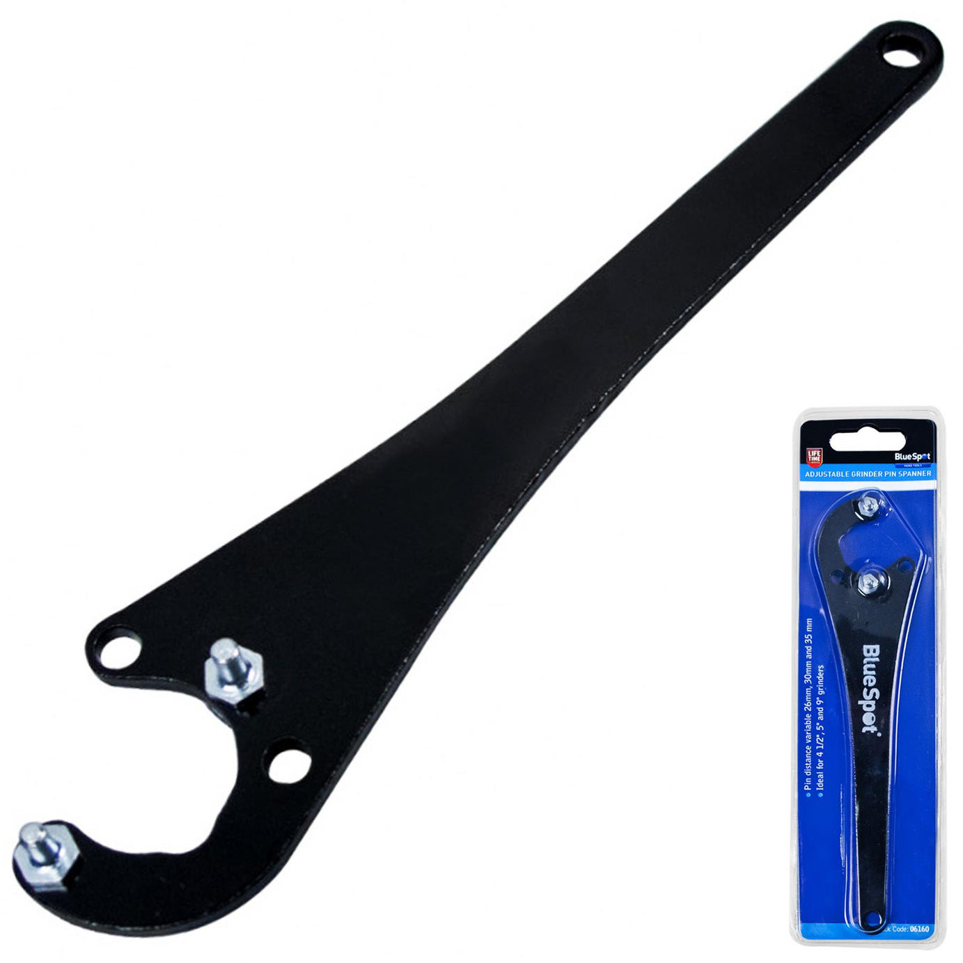 BlueSpot Adjustable Angle Grinder Key Wrench Spanner Angle Grinders 4 1/2" 5" 9"