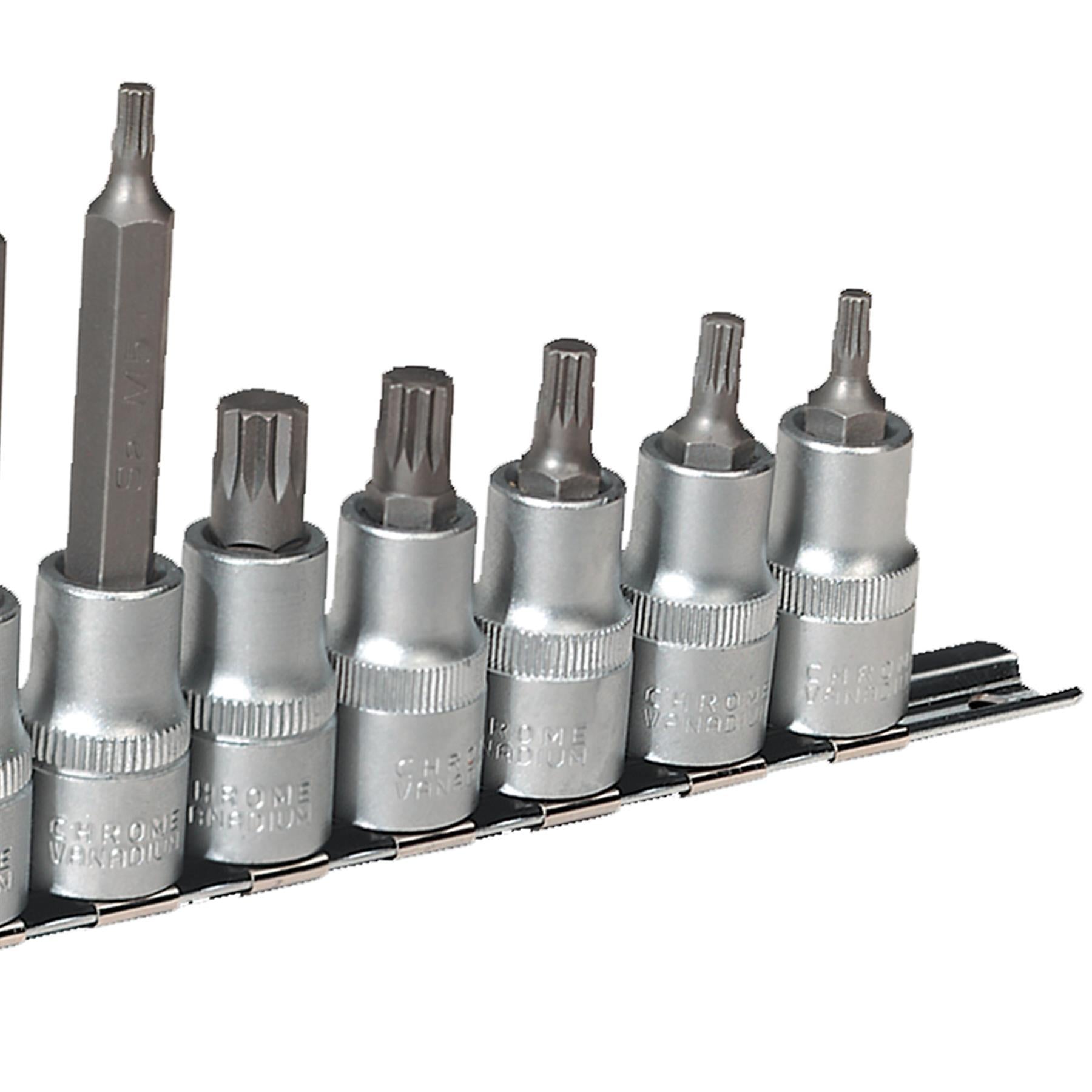 Sealey Spline Socket Bit Set 10pc 1/2"Sq Drive