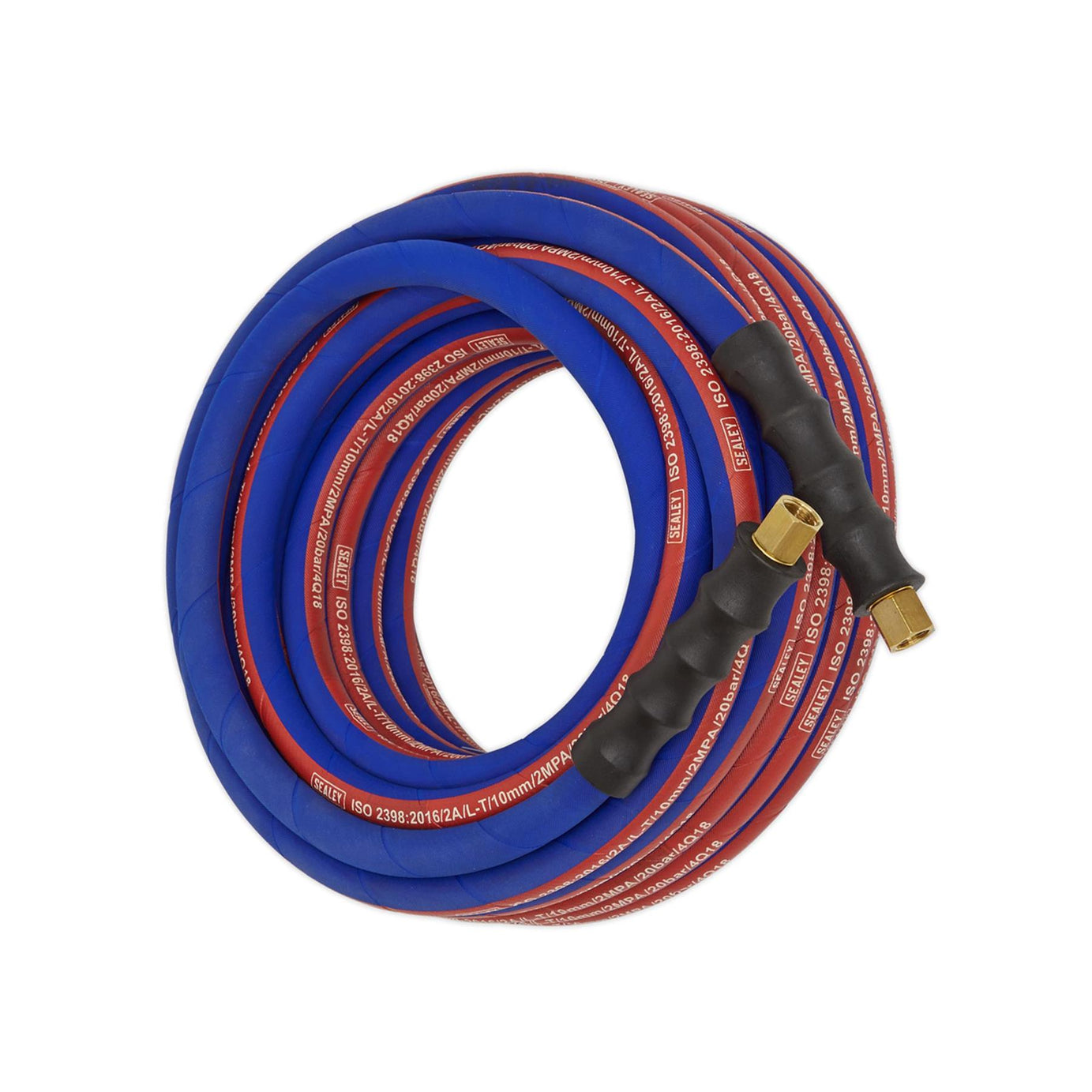 Sealey Air Compressor Hose 10m x Ø8mm with 1/4"BSP Unions Extra-Heavy-Duty