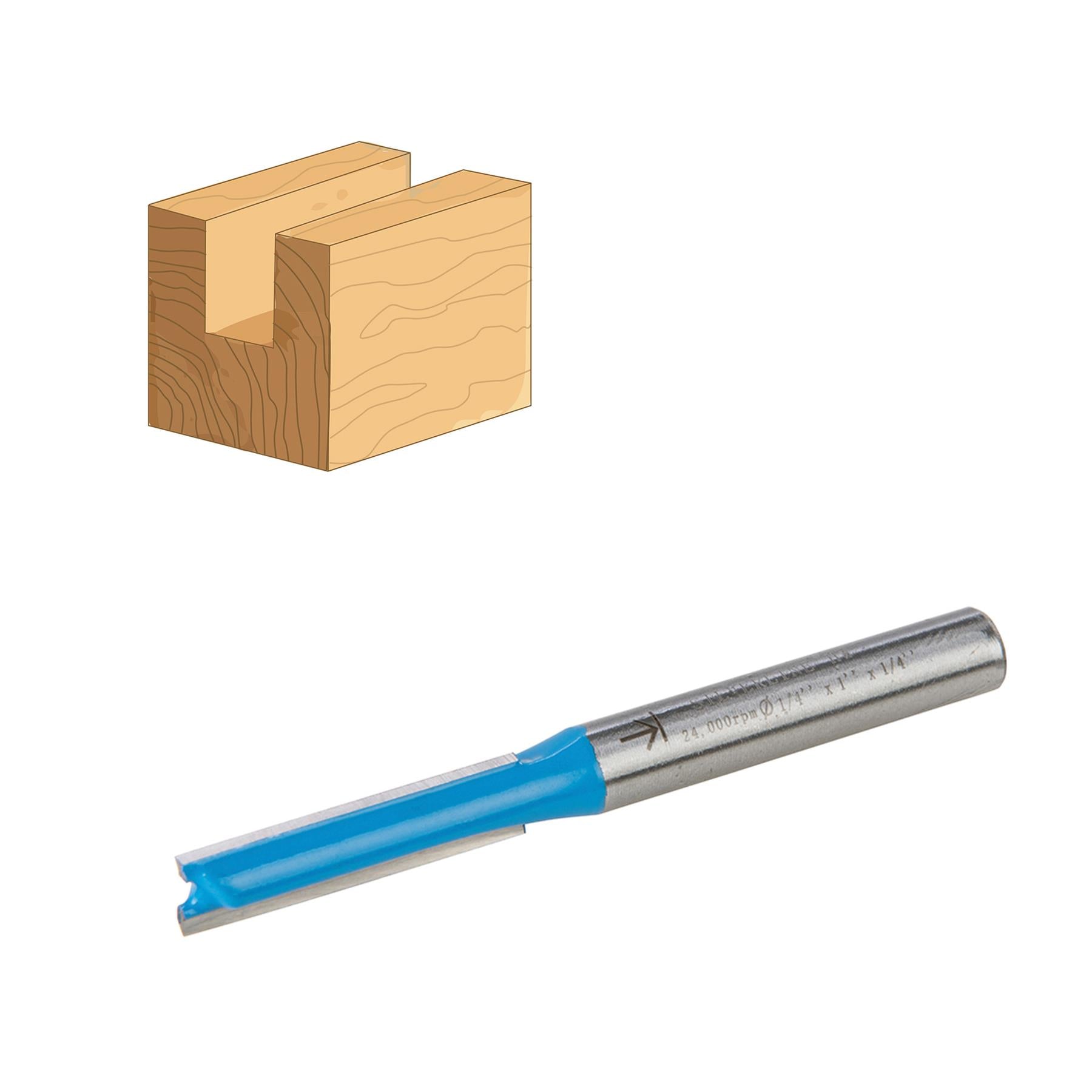 1/4" Shank Straight Imperial Cutter TCT Router Bits 1/4" Diameter x 1" Long DIY