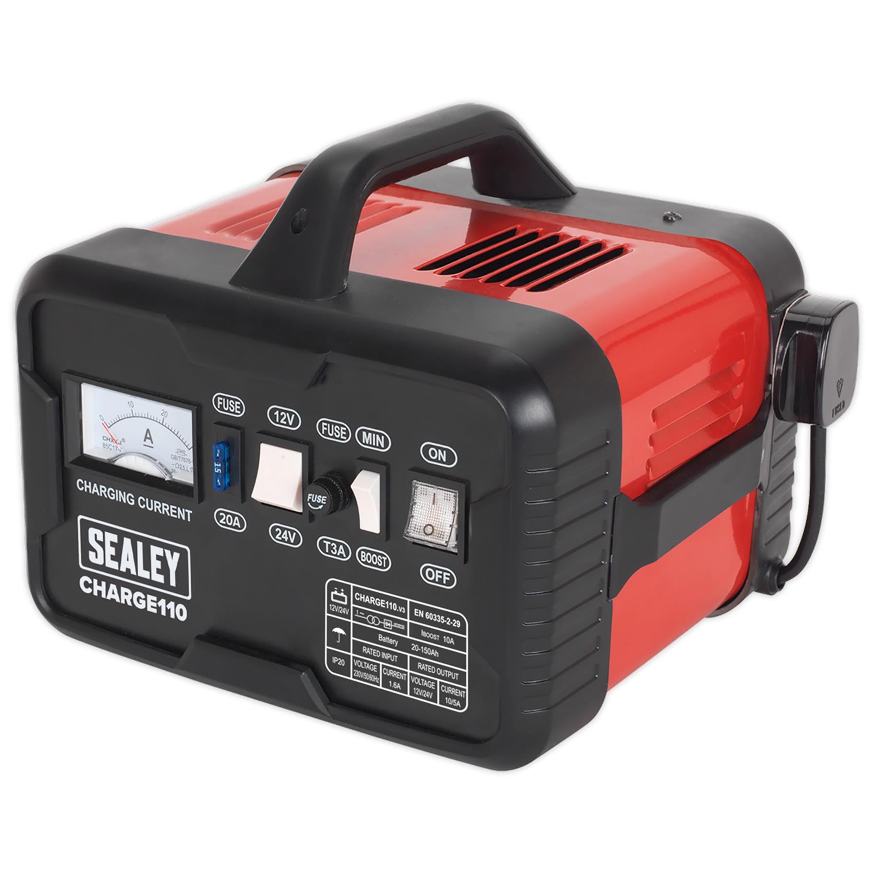 Sealey CHARGE110 Battery Charger 14Amp 12V/24V 230V