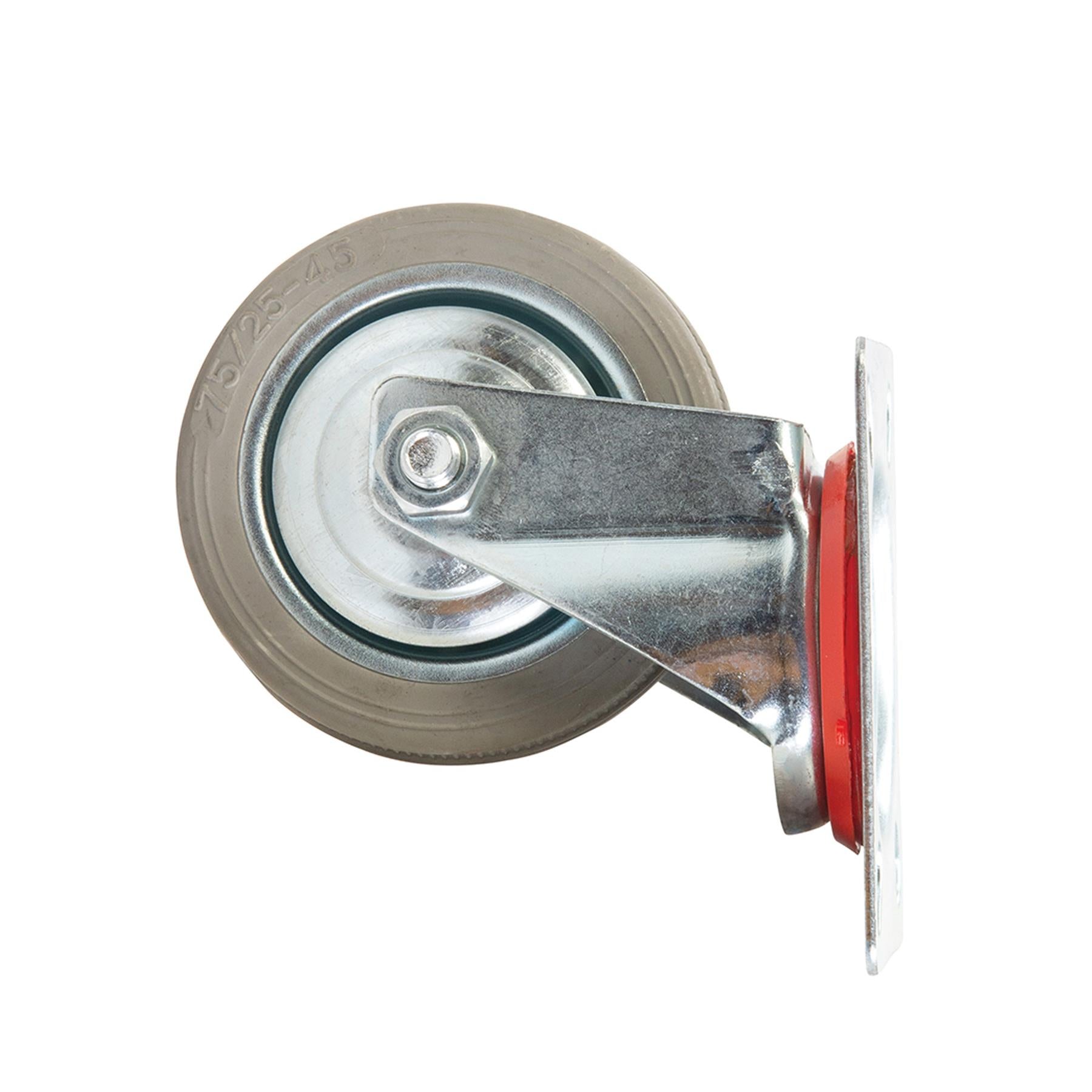 Swivel Wheel Rubber Castor - 75mm 50Kg With Non-Marking Tyre Swivel Action