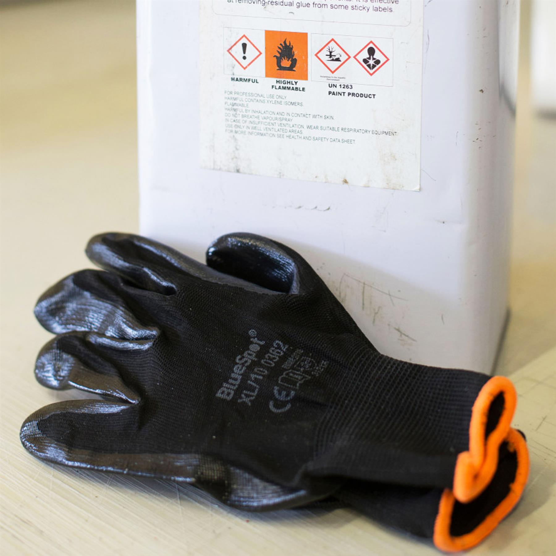 BlueSpot 1 pair Nitrile / Latex Coated Work Gloves Mens Builders Gardening Grip