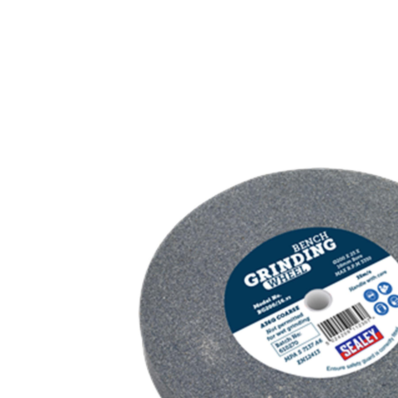 Sealey Grinding Stone �200 x 25mm 16mm Bore A36Q Coarse
