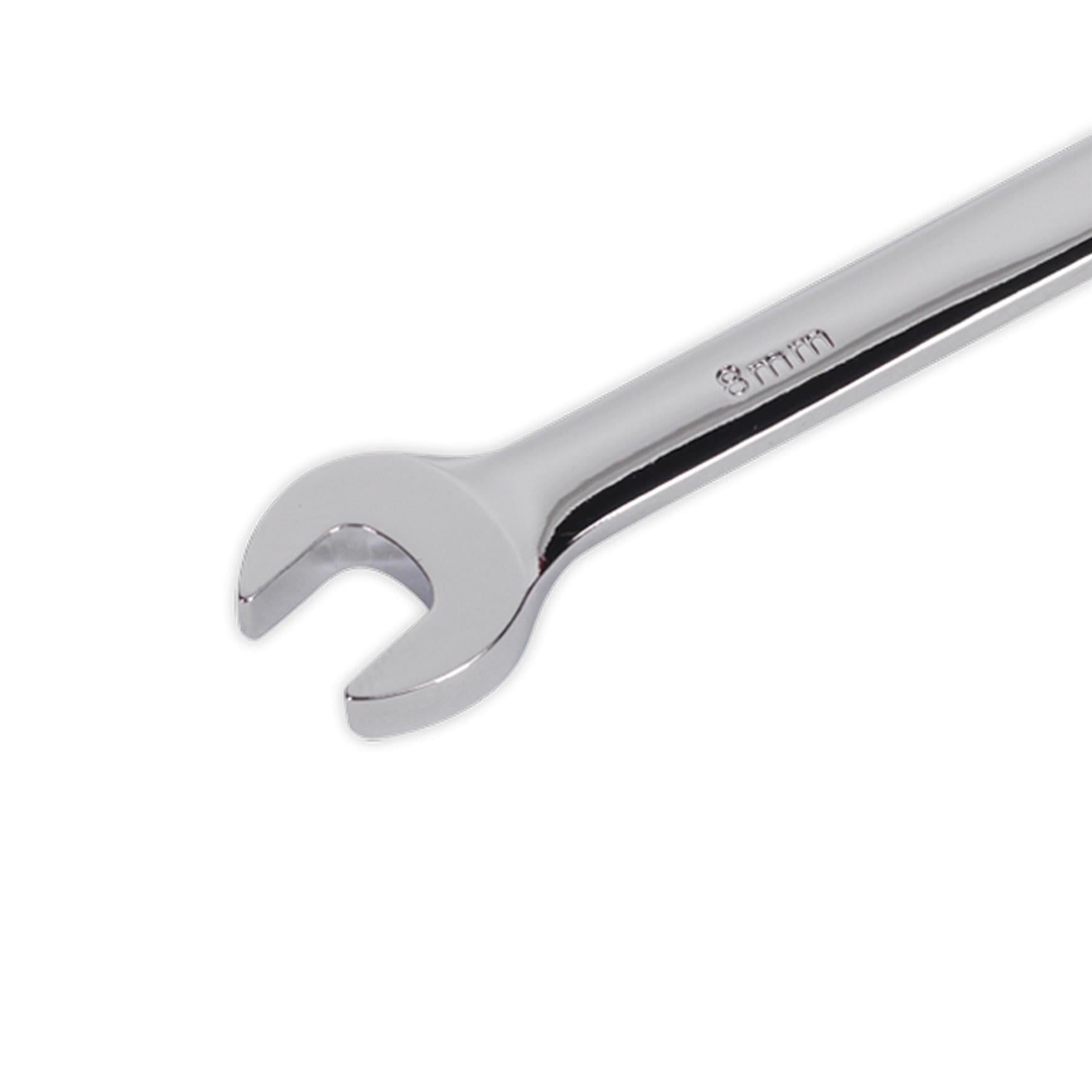 Sealey Ratchet Combination Spanner 8mm Chrome Vanadium Steel